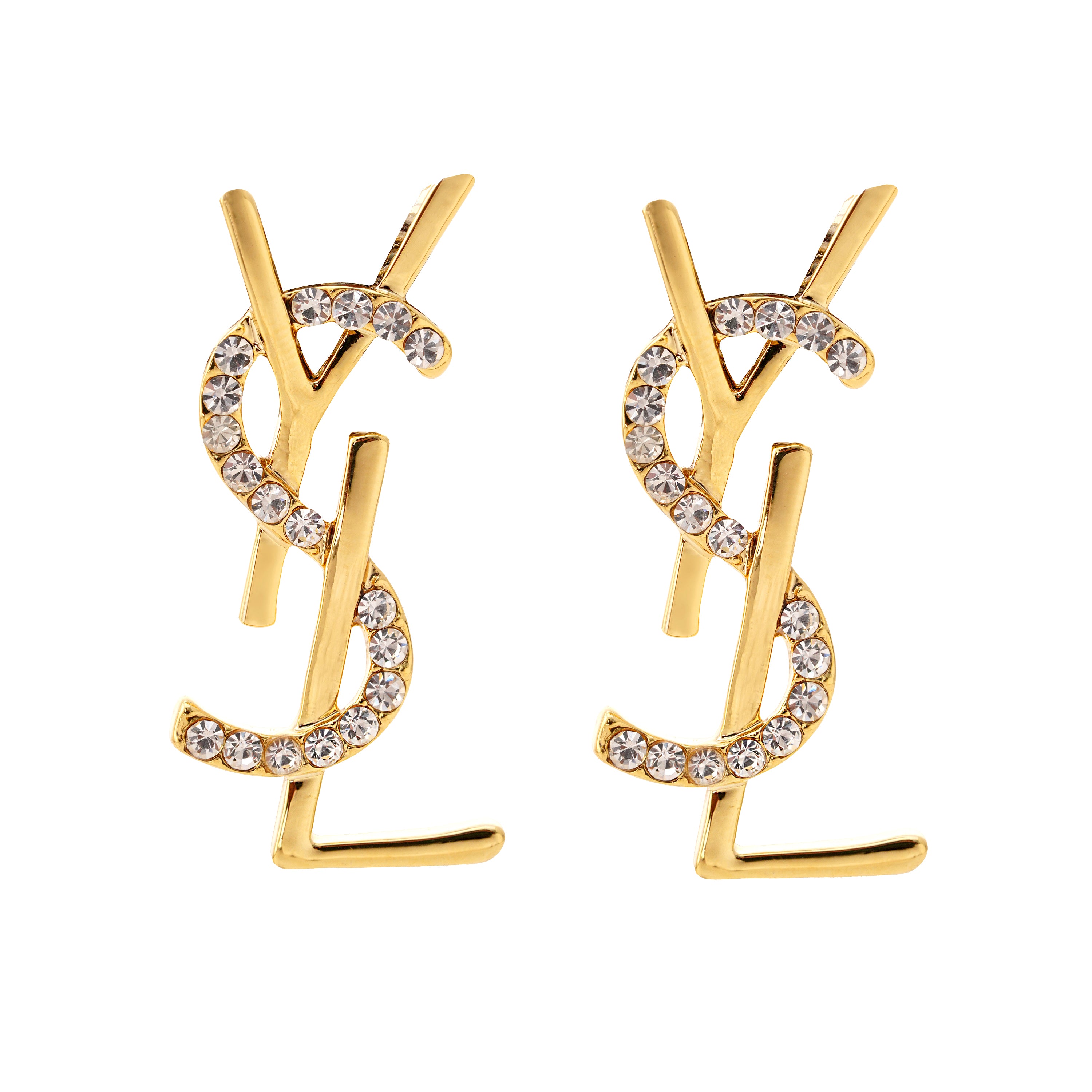 Crystal Monogram Stud Earrings