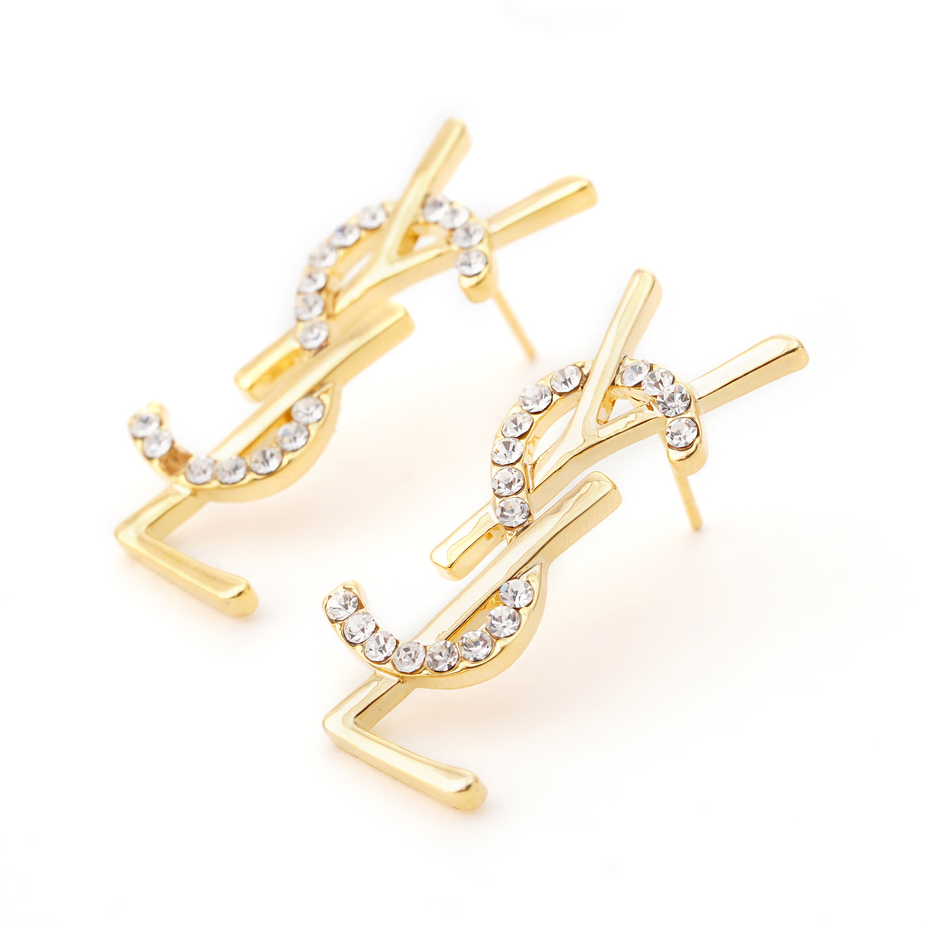 Crystal Monogram Stud Earrings