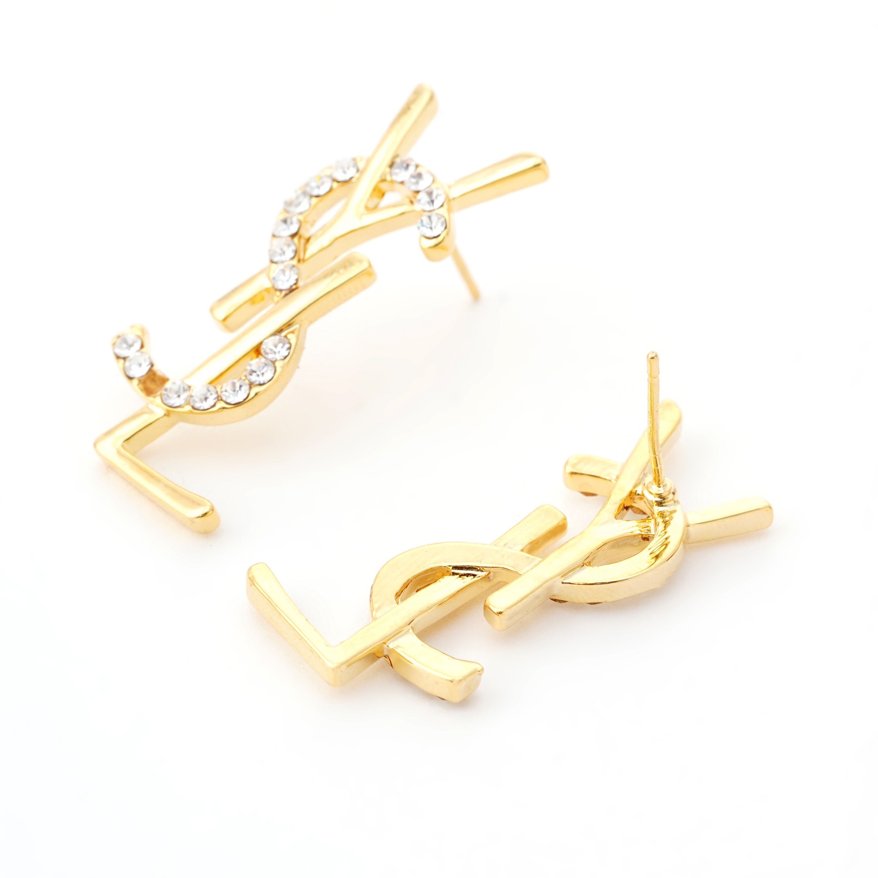 Crystal Monogram Stud Earrings
