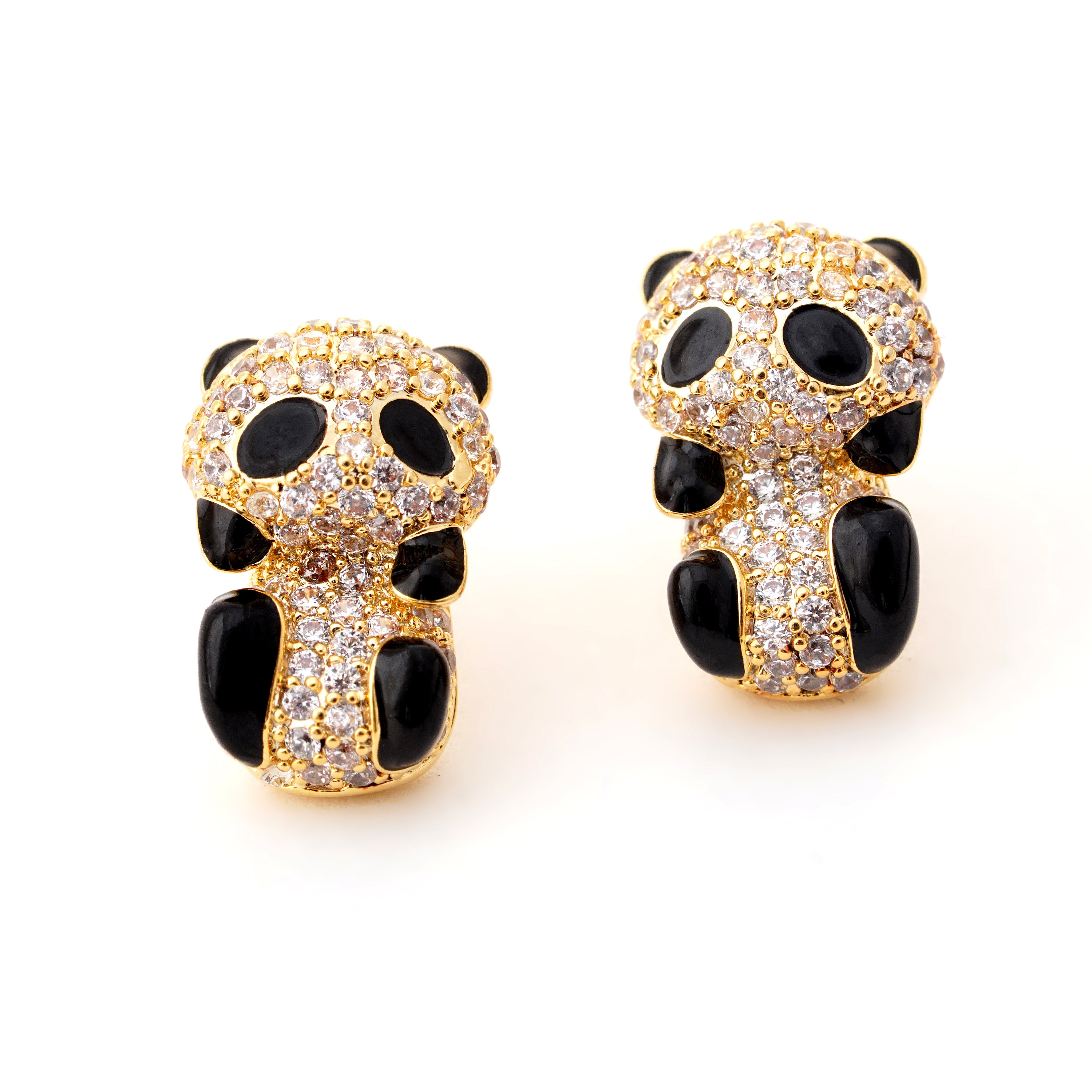 Sparkling Panda Stud Earrings