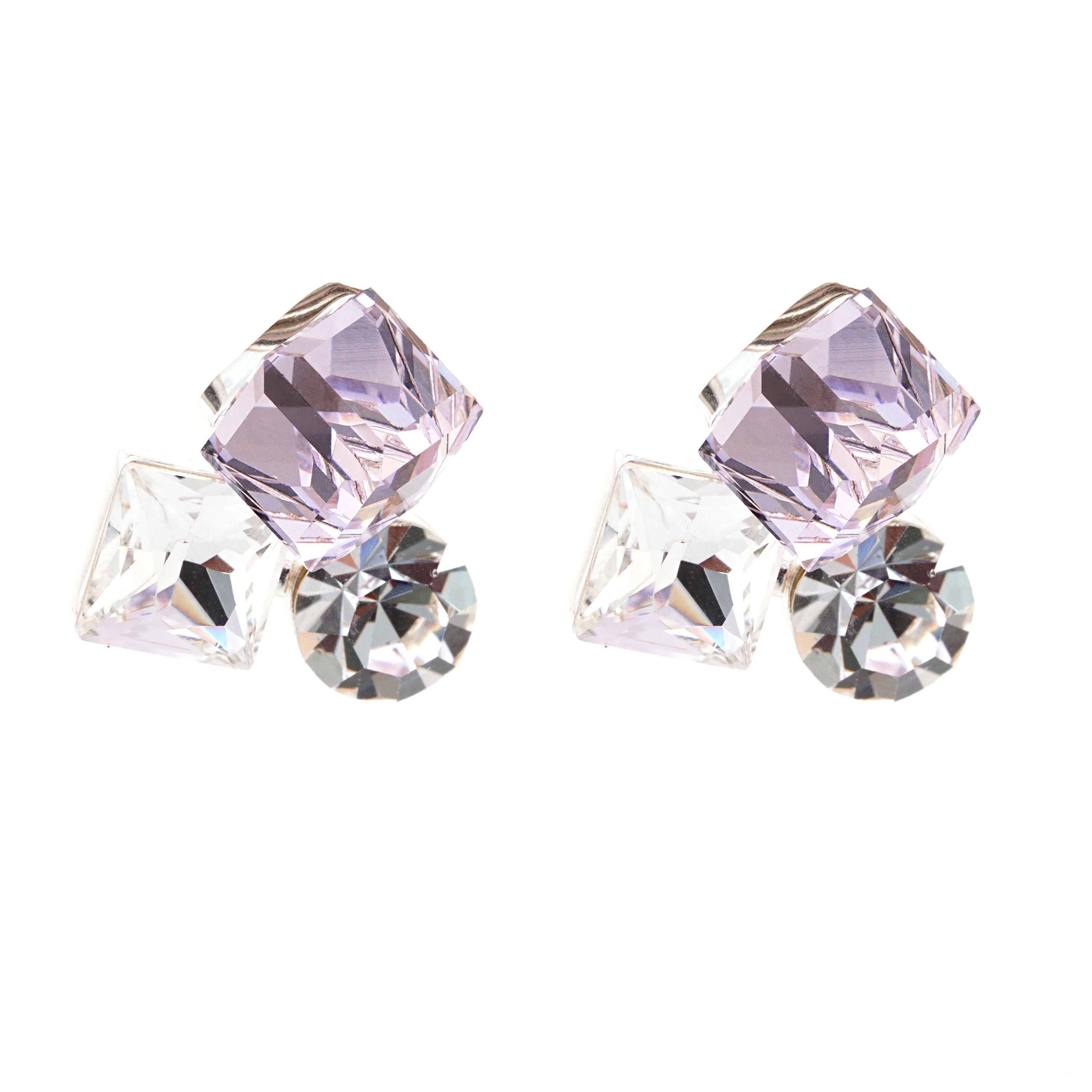 Crystal Trio Stud Earrings
