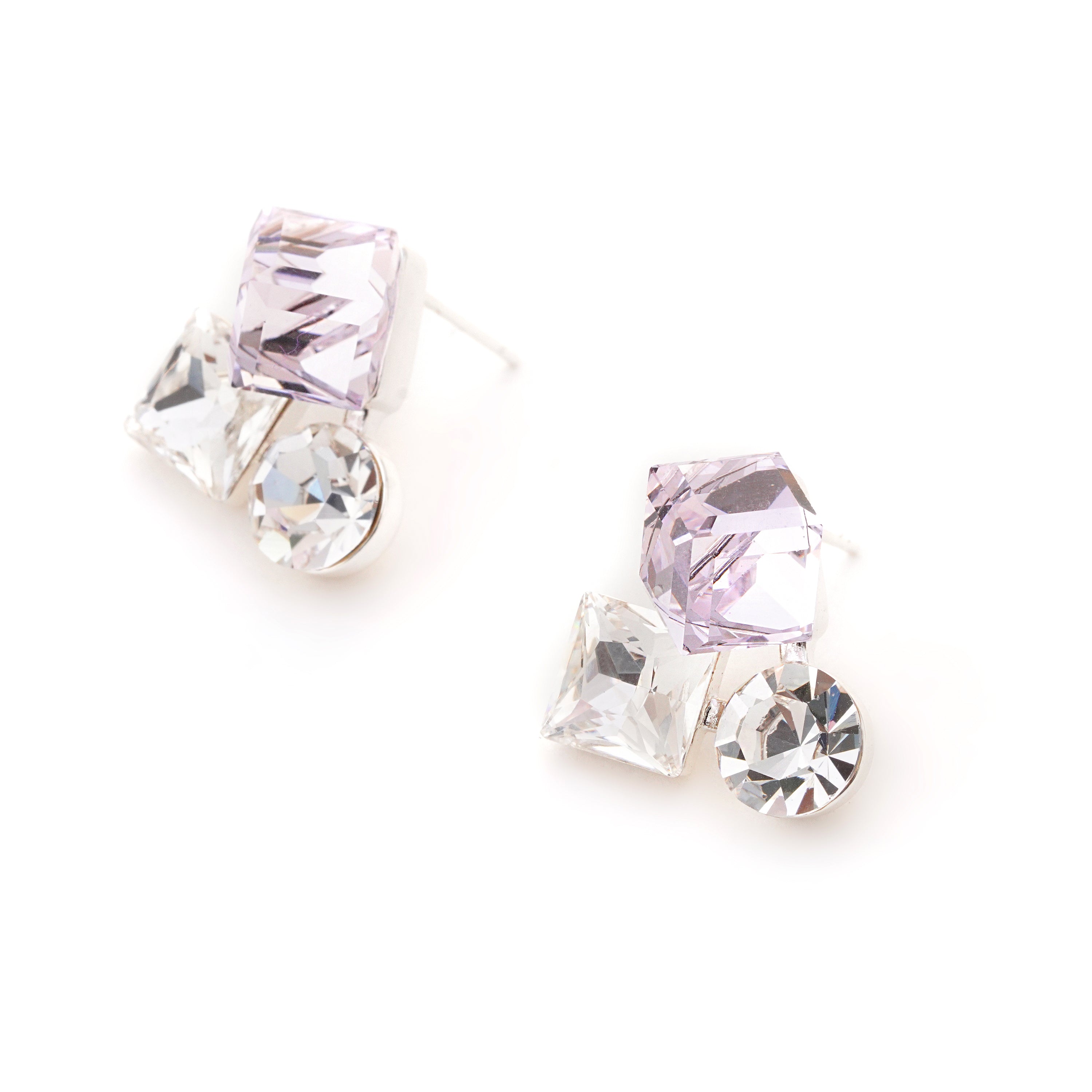 Crystal Trio Stud Earrings