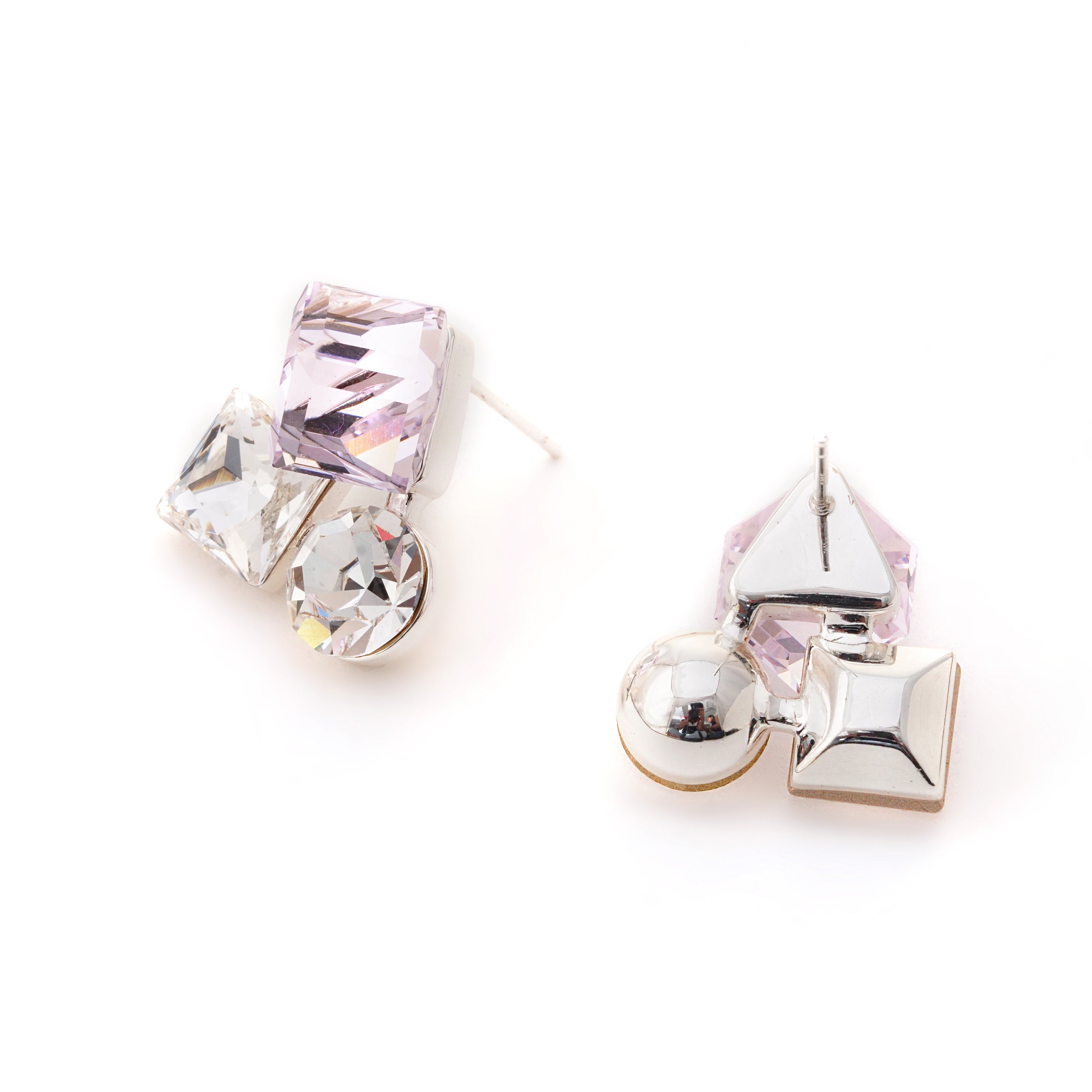 Crystal Trio Stud Earrings