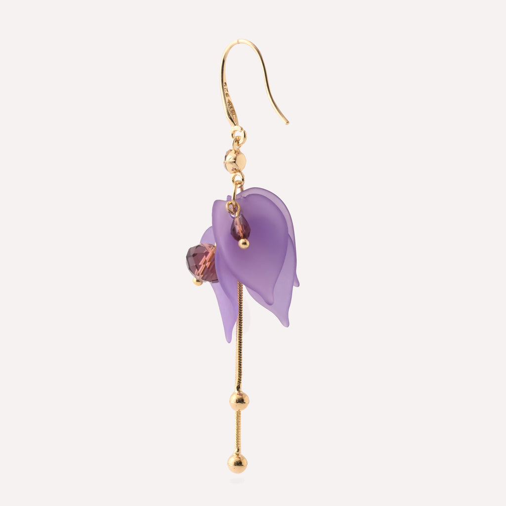Lavender Floral Drop Earrings