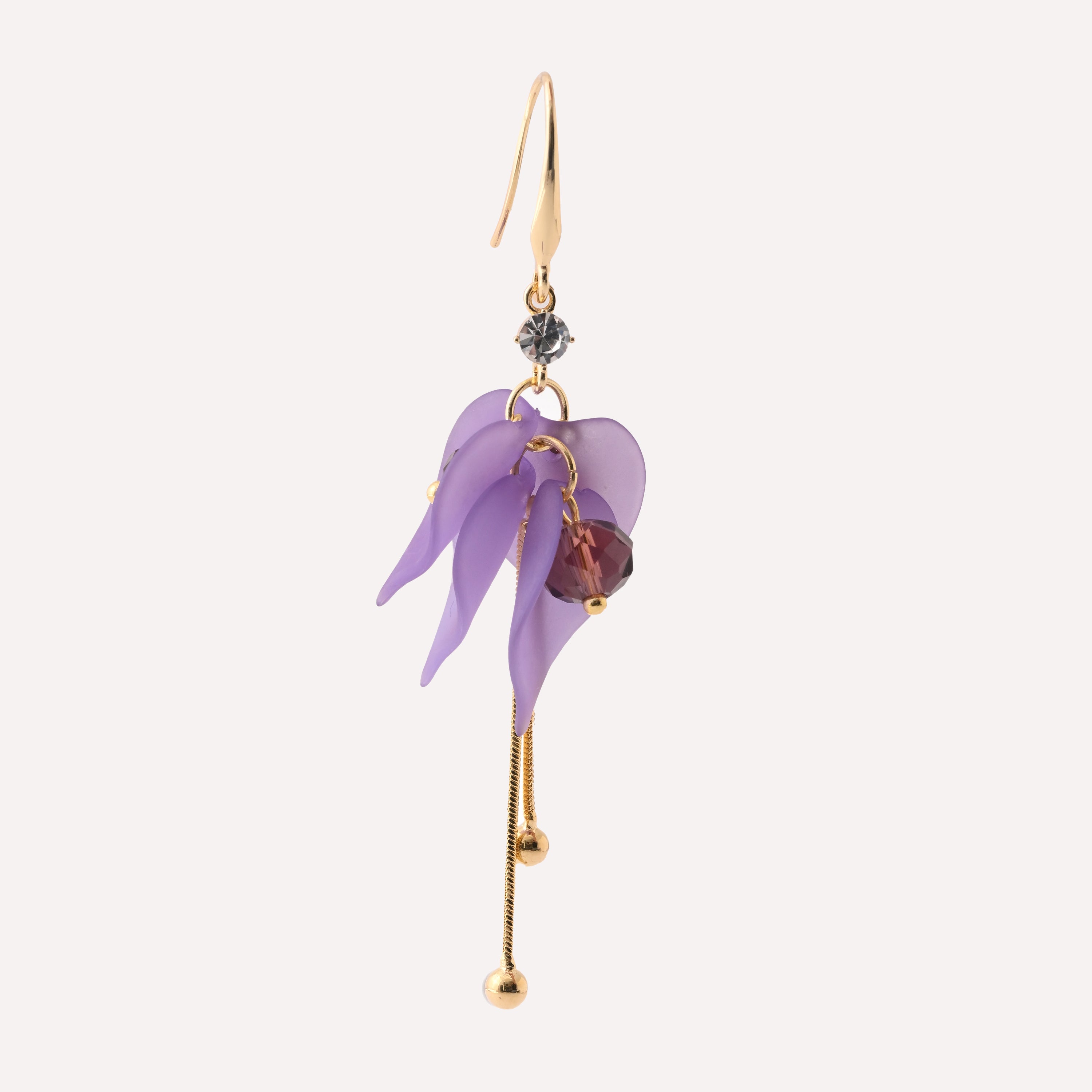 Lavender Floral Drop Earrings