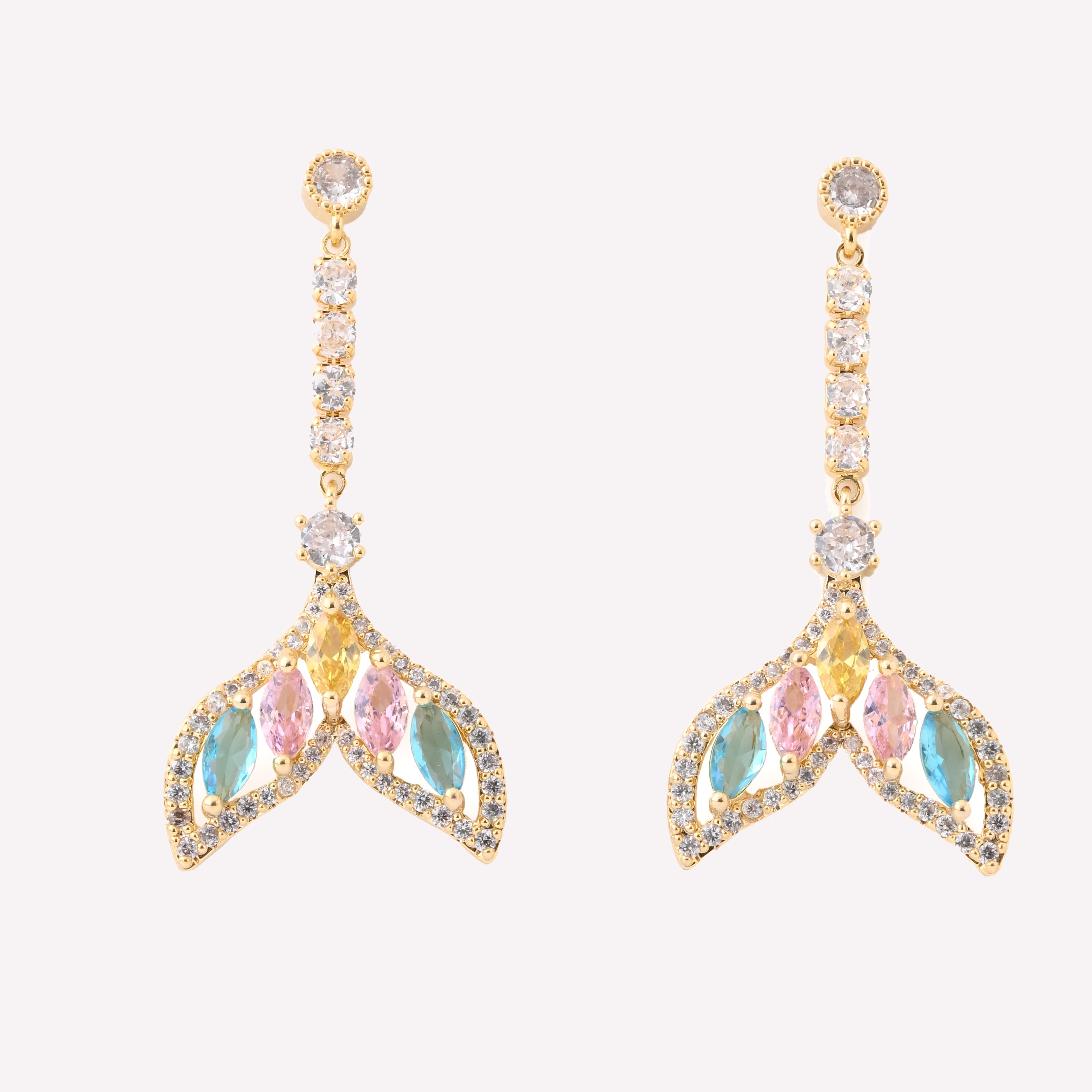 Pastel Mermaid Tail Drop Earrings