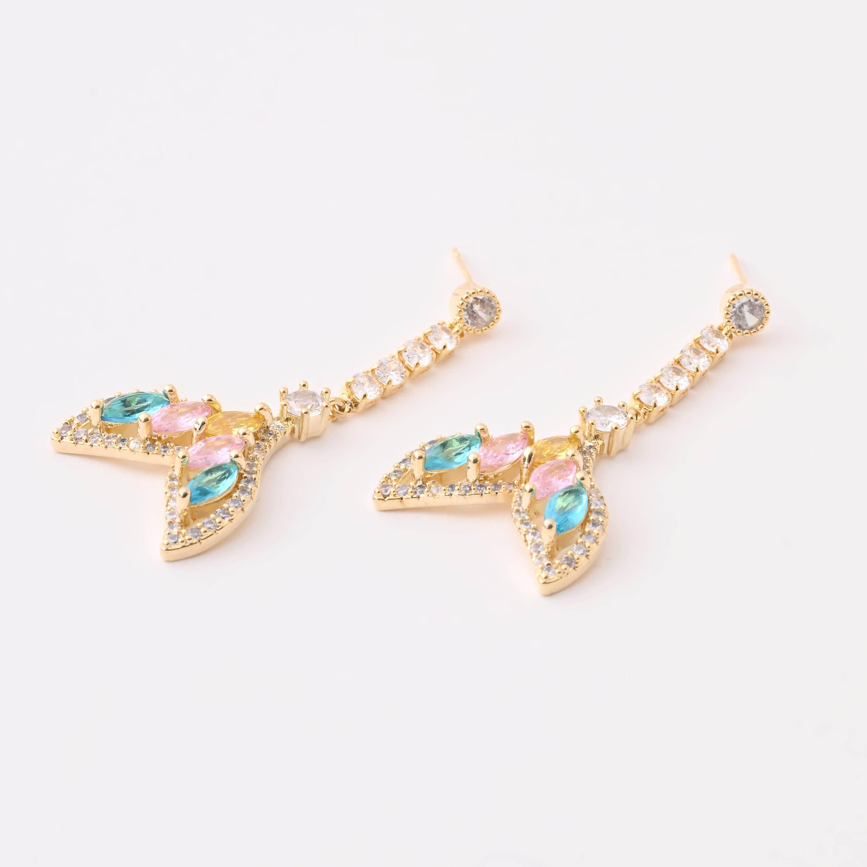 Pastel Mermaid Tail Drop Earrings