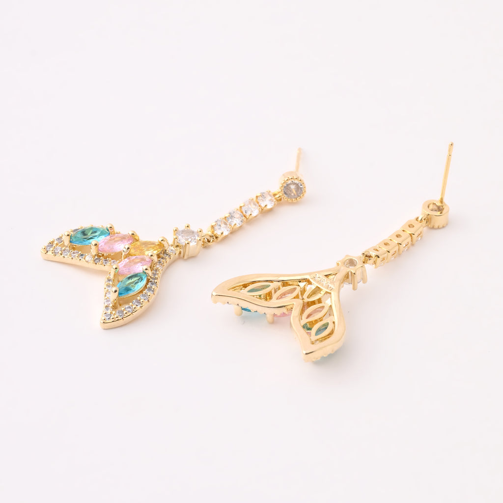 Pastel Mermaid Tail Drop Earrings