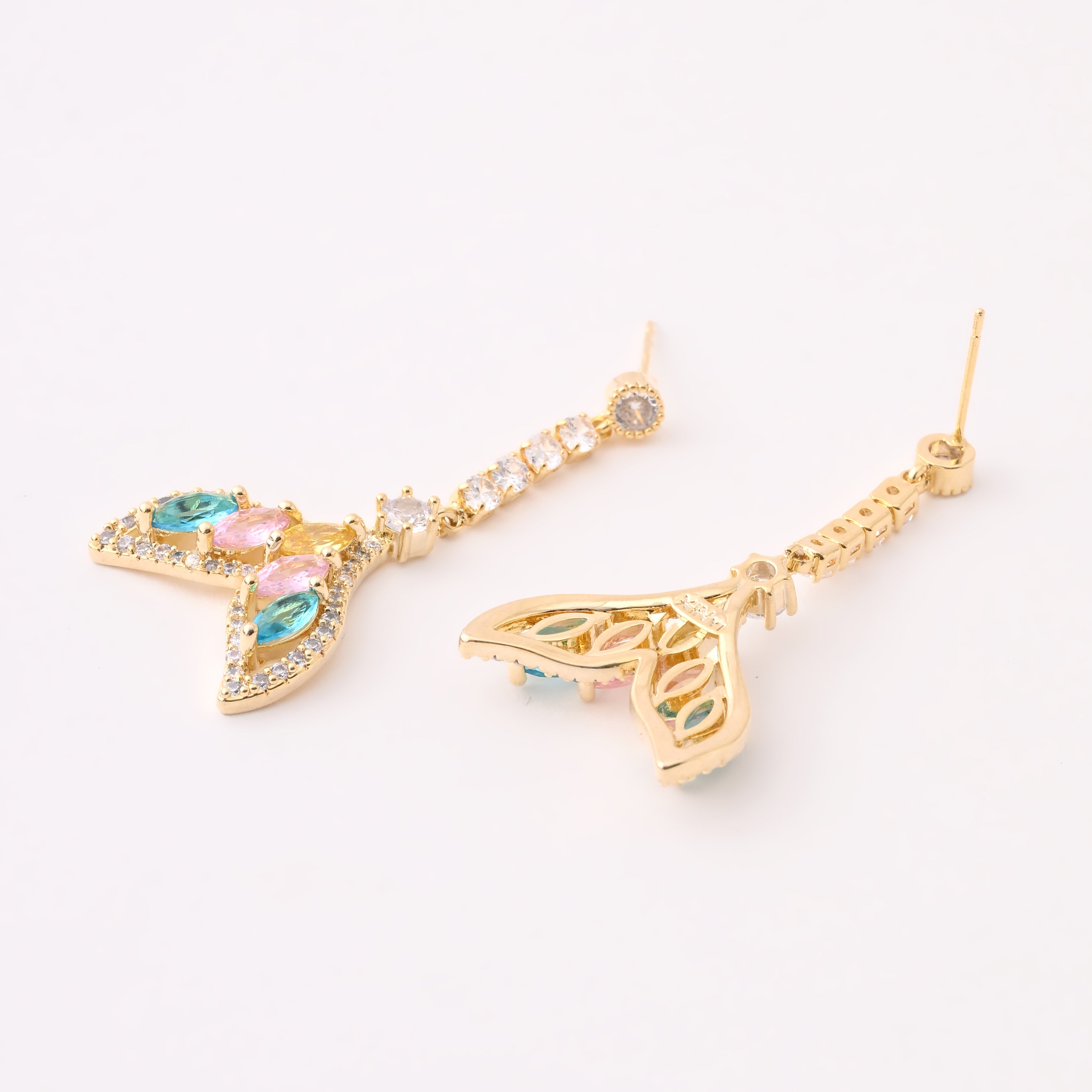 Pastel Mermaid Tail Drop Earrings