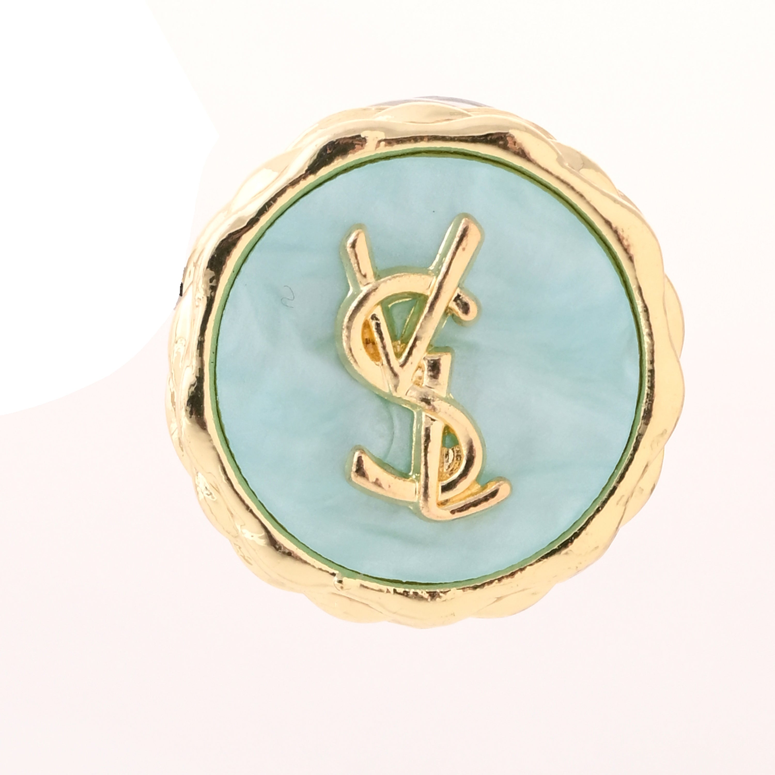 YSL-Inspired Blue Enamel Ring