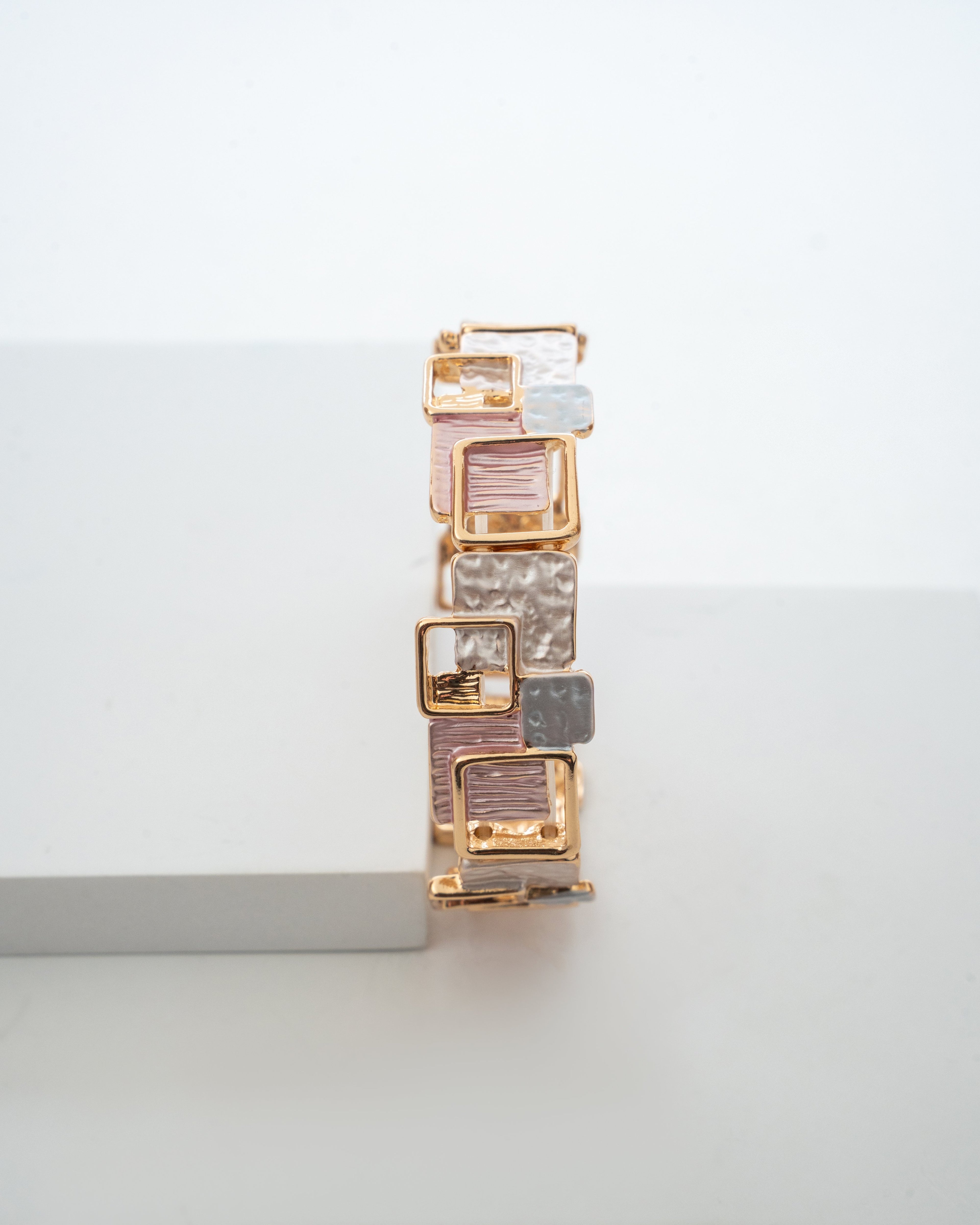 Elegant Geometric Multi-Tone Bracelet
