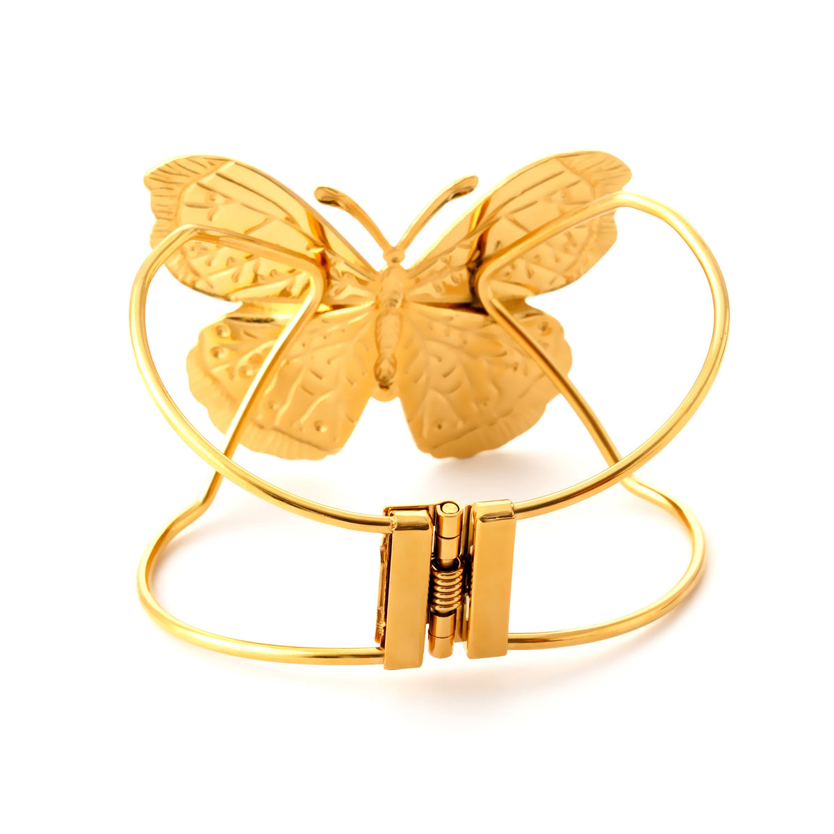 Elegant Butterfly Motif Gold Bracelet Cuff