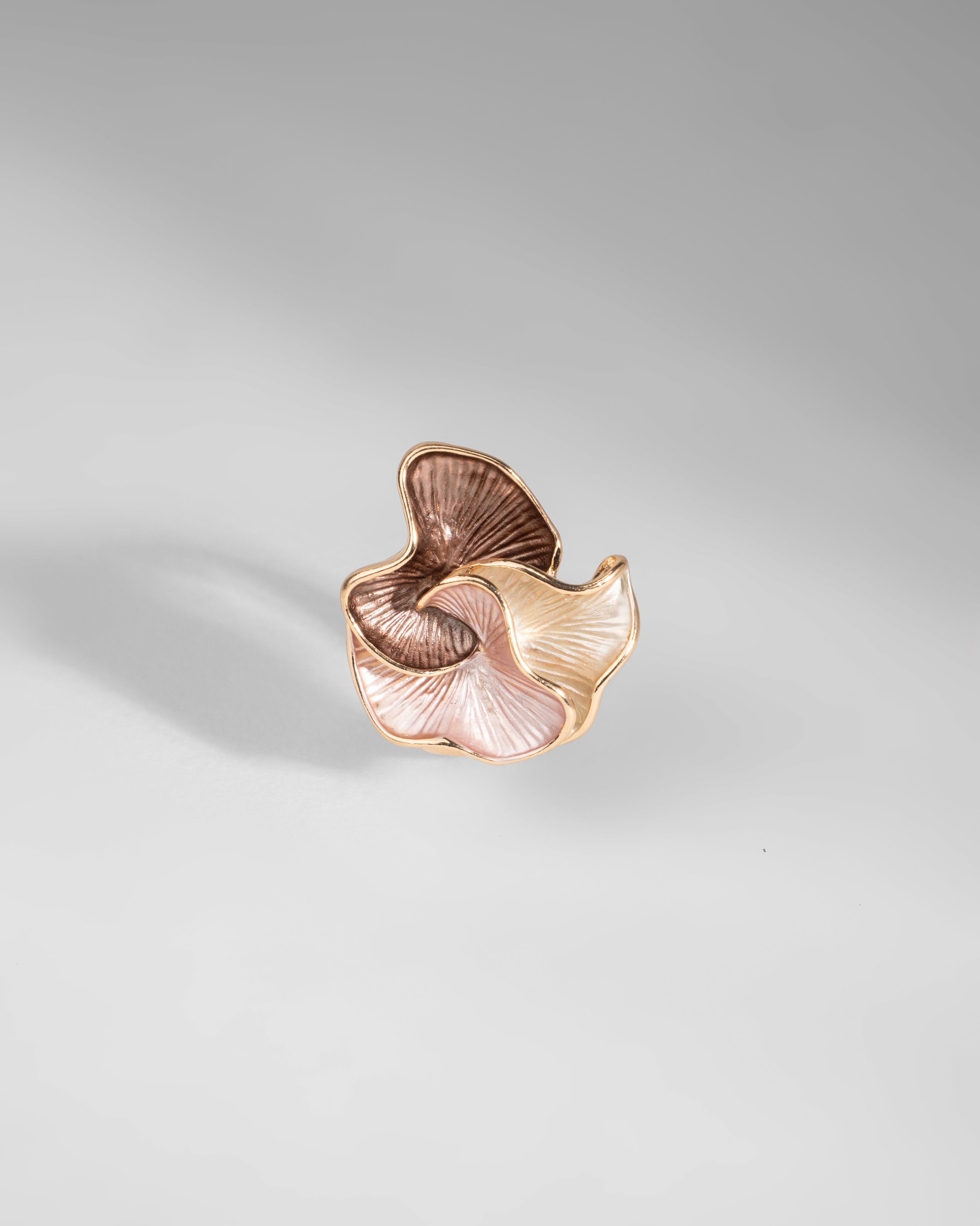 Elegant Bloom Tri-Color Ceramic Sculpture