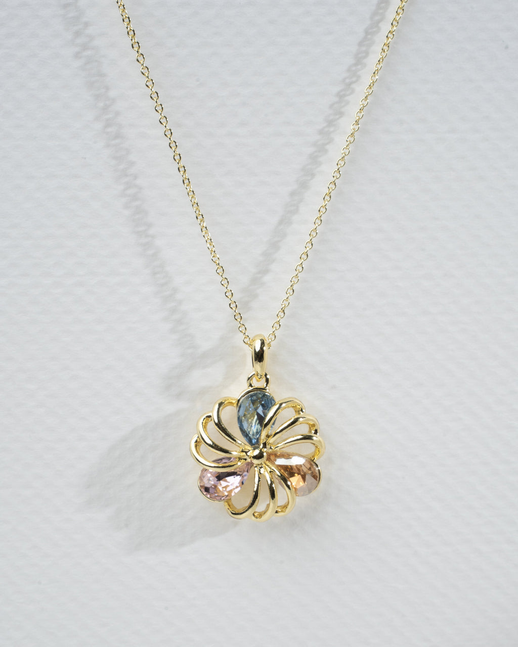 Elegant Flower Burst Gold Jewelry Set with Multicolor Gemstones