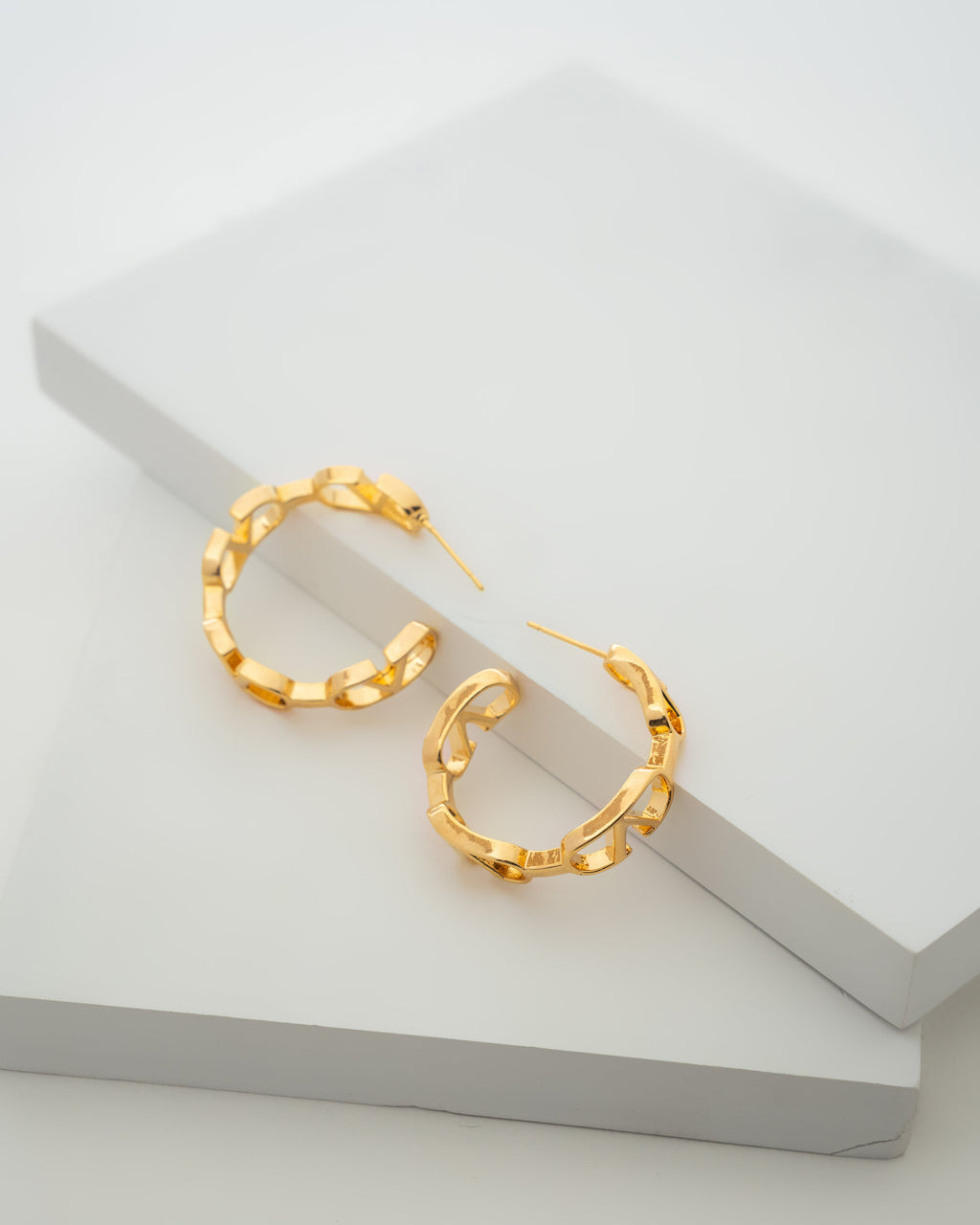 Elegant Gold-Plated Geometric Cufflinks