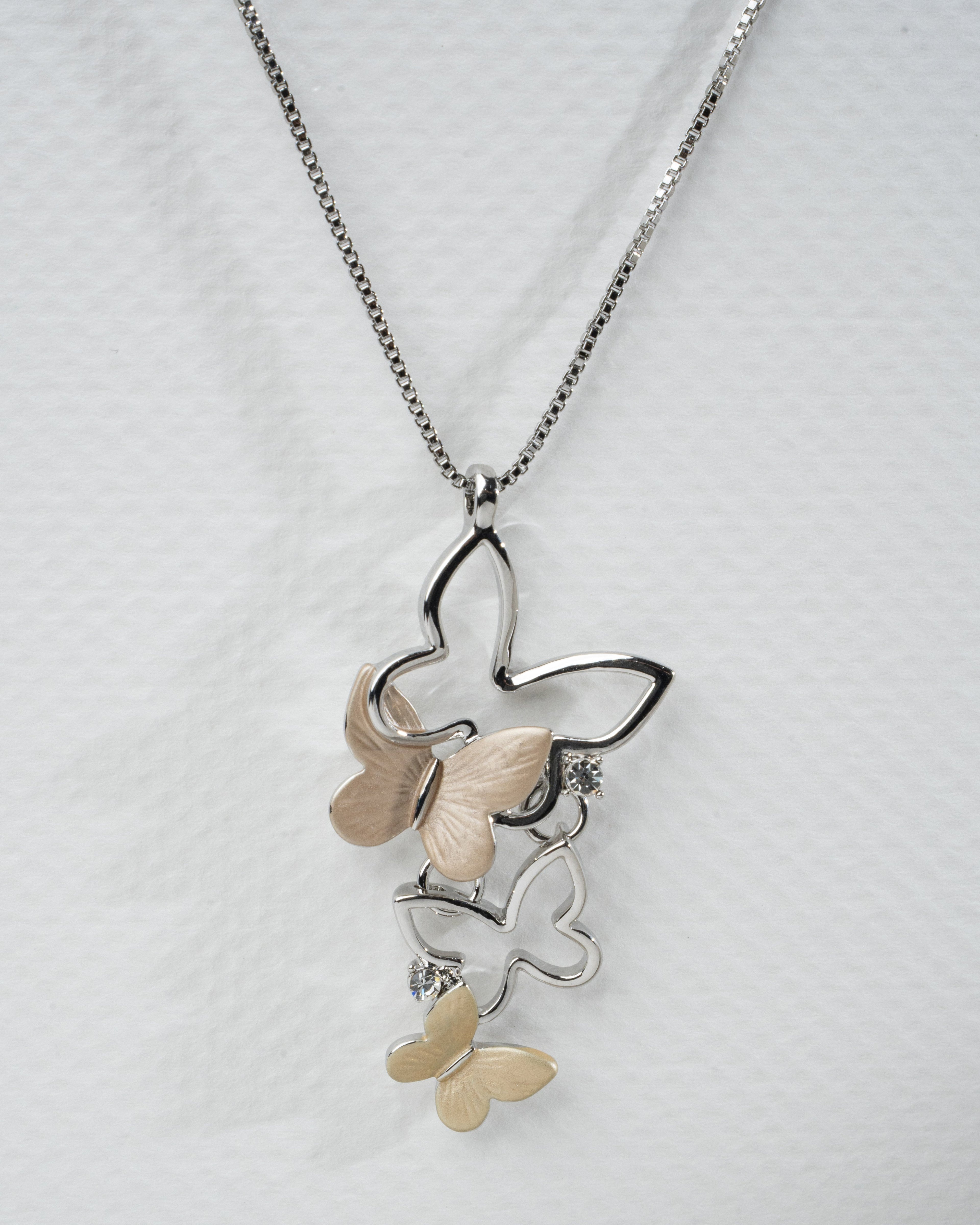 Elegant Butterfly Pendant and Earrings Set