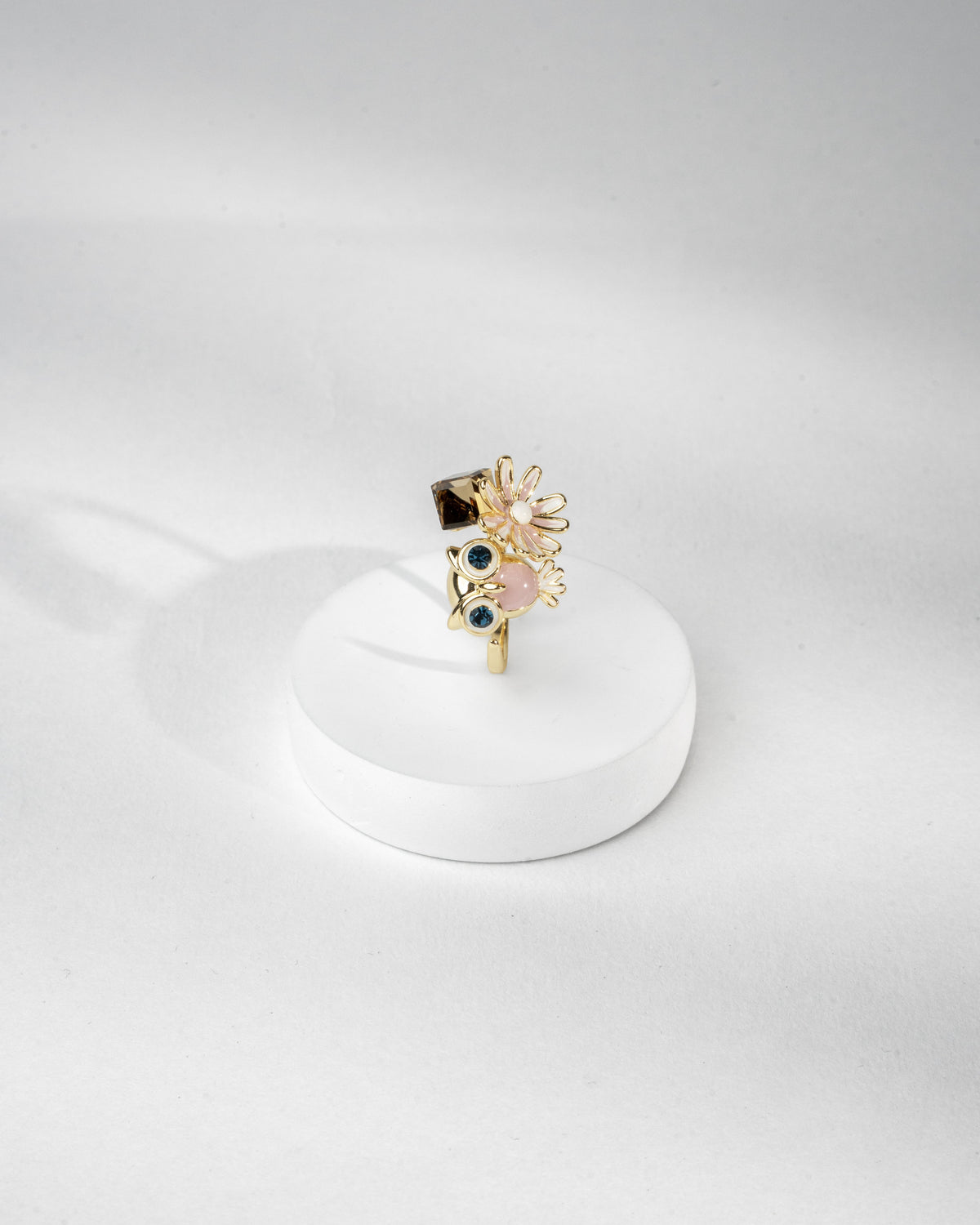 Elegant Blossom Crystal-Embellished Ring