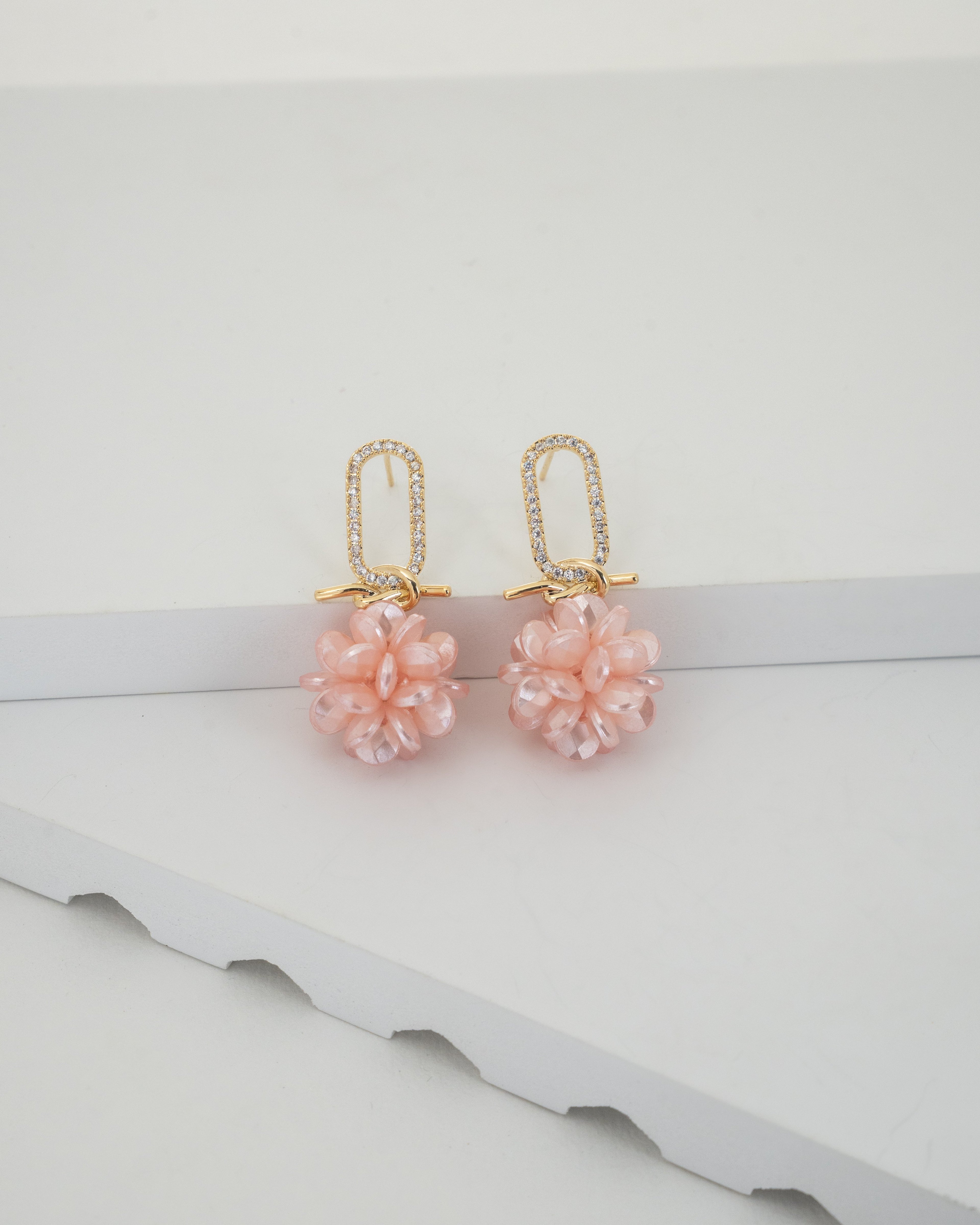 Elegant Blossom Crystal Drop Earrings