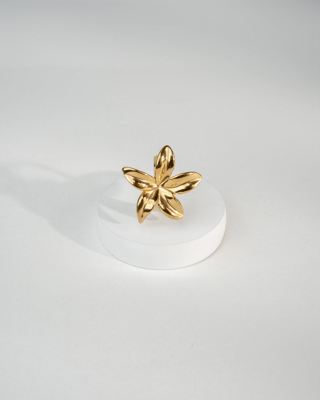 Elegant Gold-Plated Floral Statement Ring