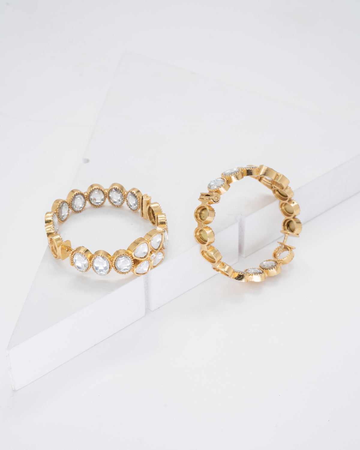Elegant Gold Plated Crystal-Embellished Earrings