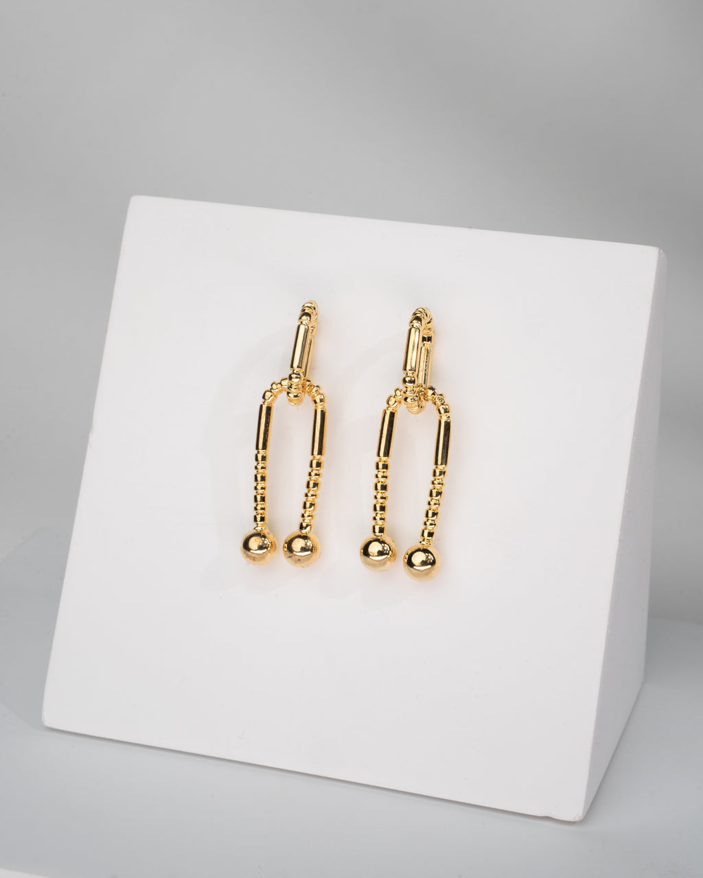 Elegant Gold Plated Geometric Drop Earrings