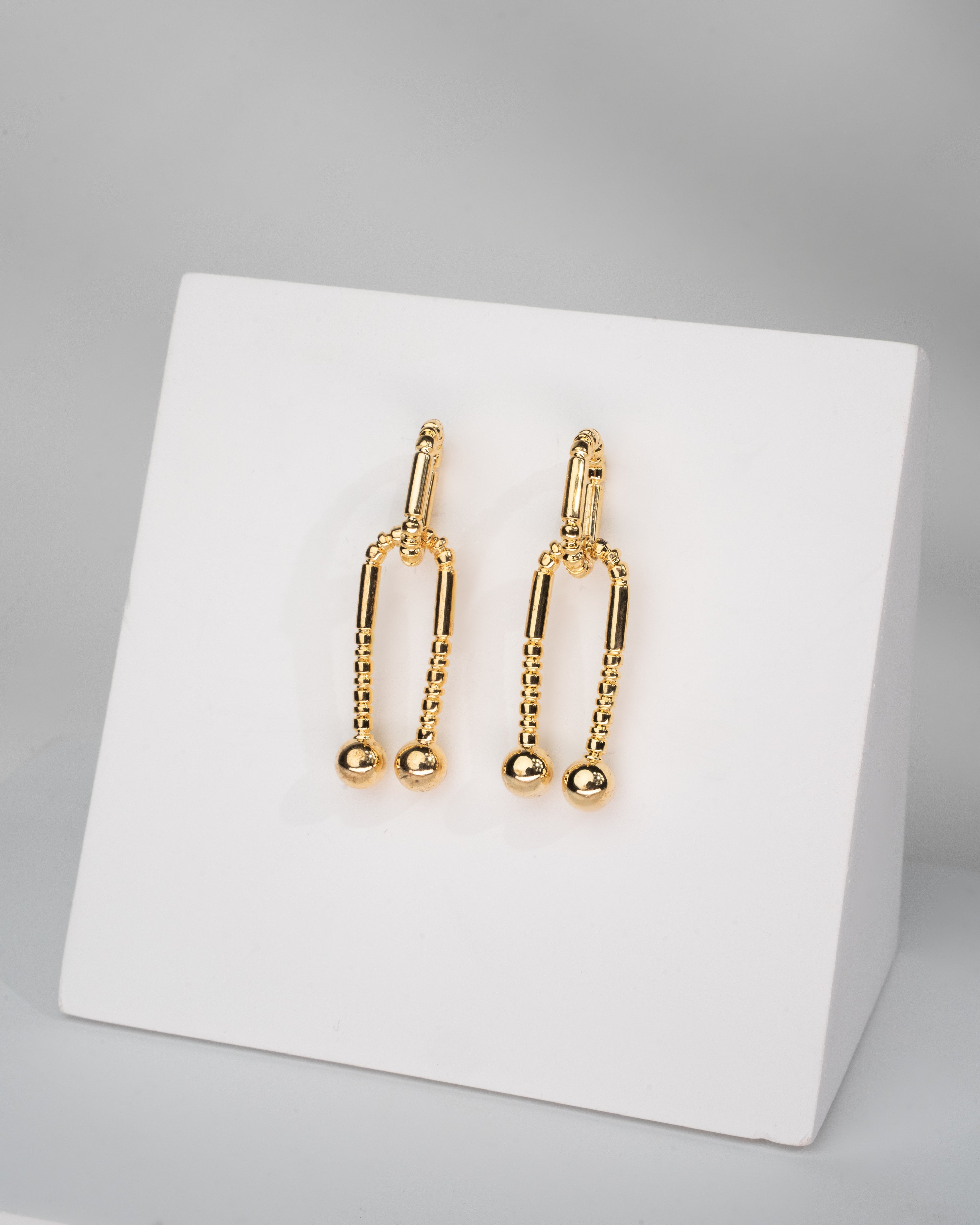 Elegant Gold Plated Geometric Drop Earrings