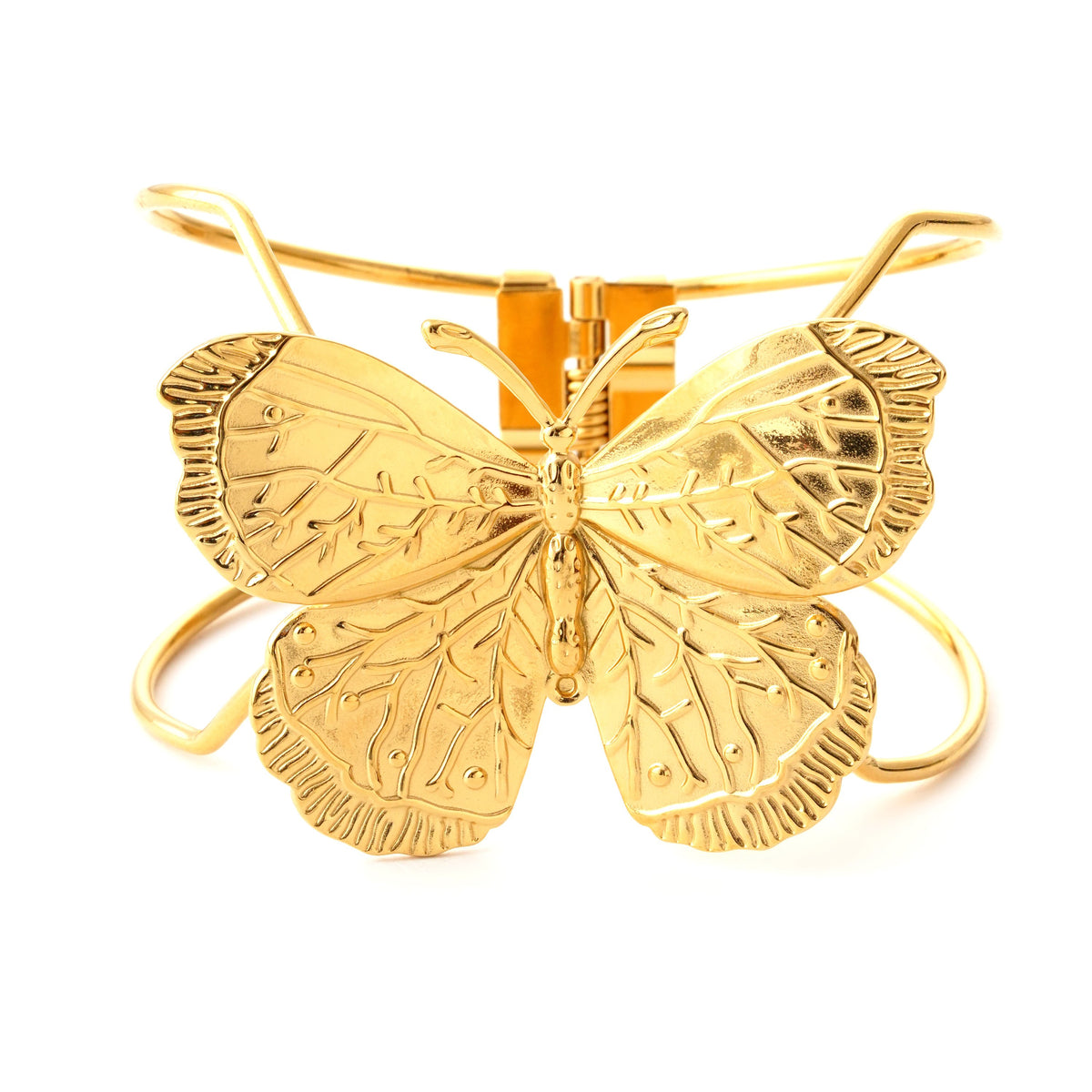 Elegant Butterfly Motif Gold Bracelet Cuff