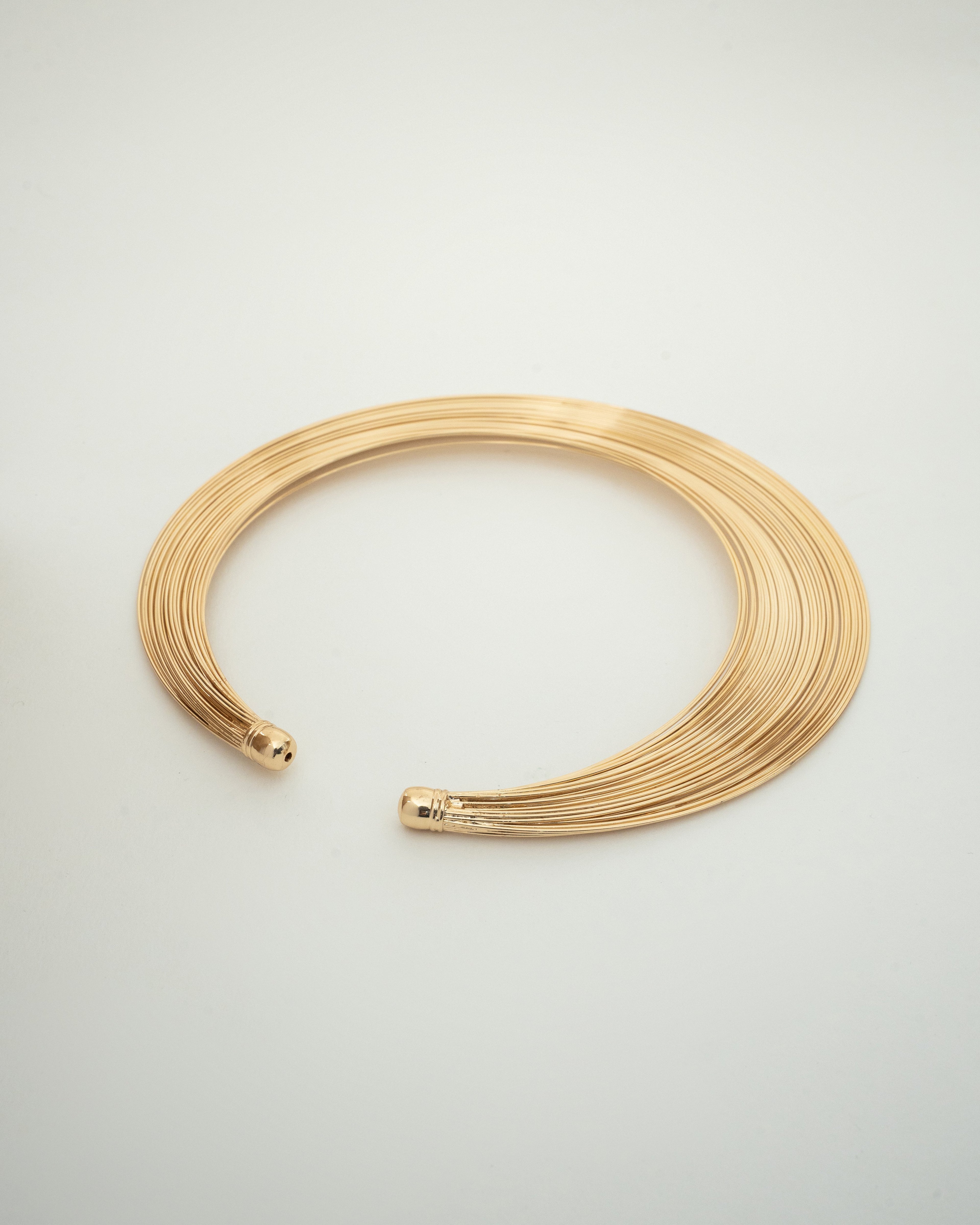 Elegant Gold-Plated Multi-Strand Collar Necklace