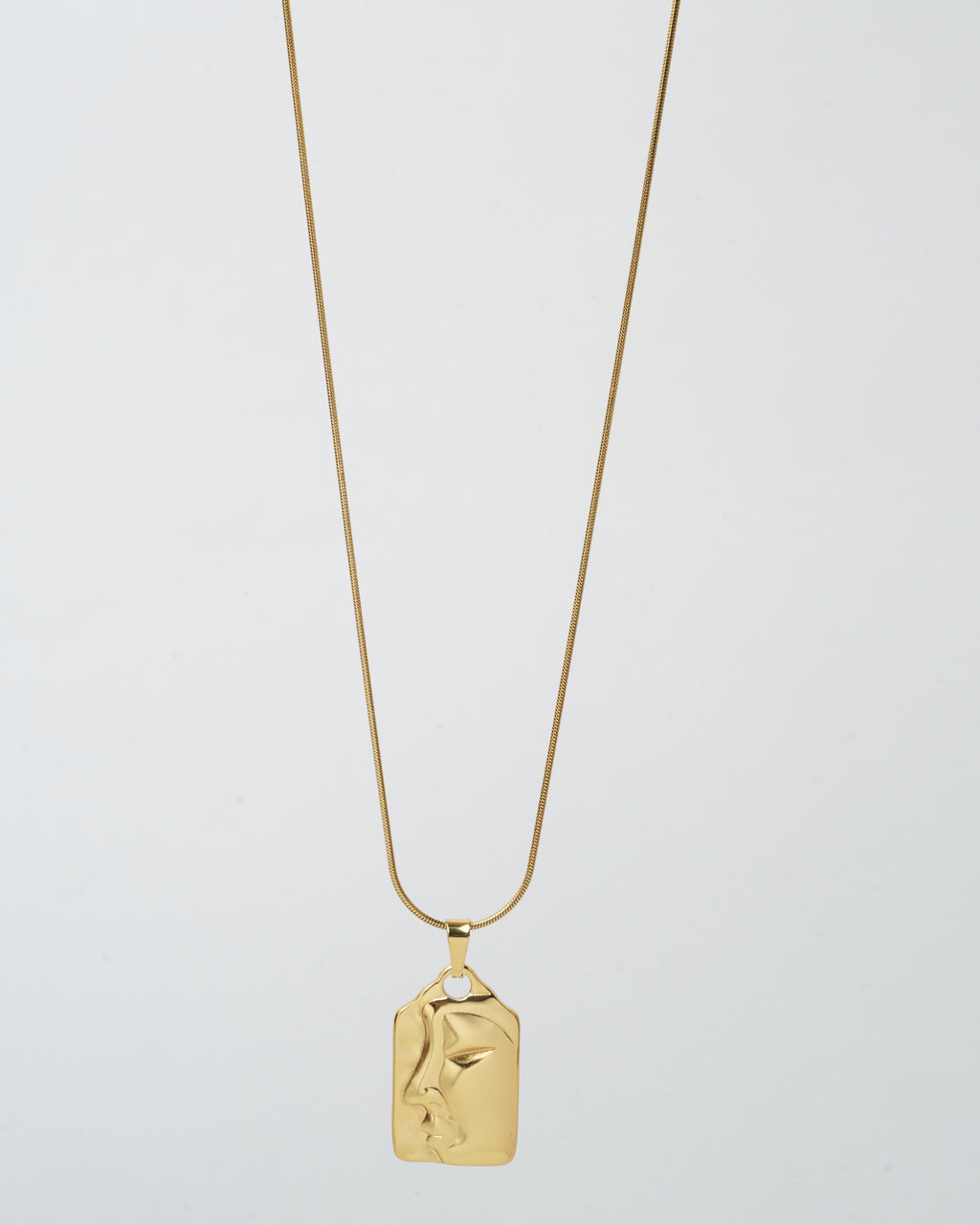 Elegant Gold Face Pendant Necklace