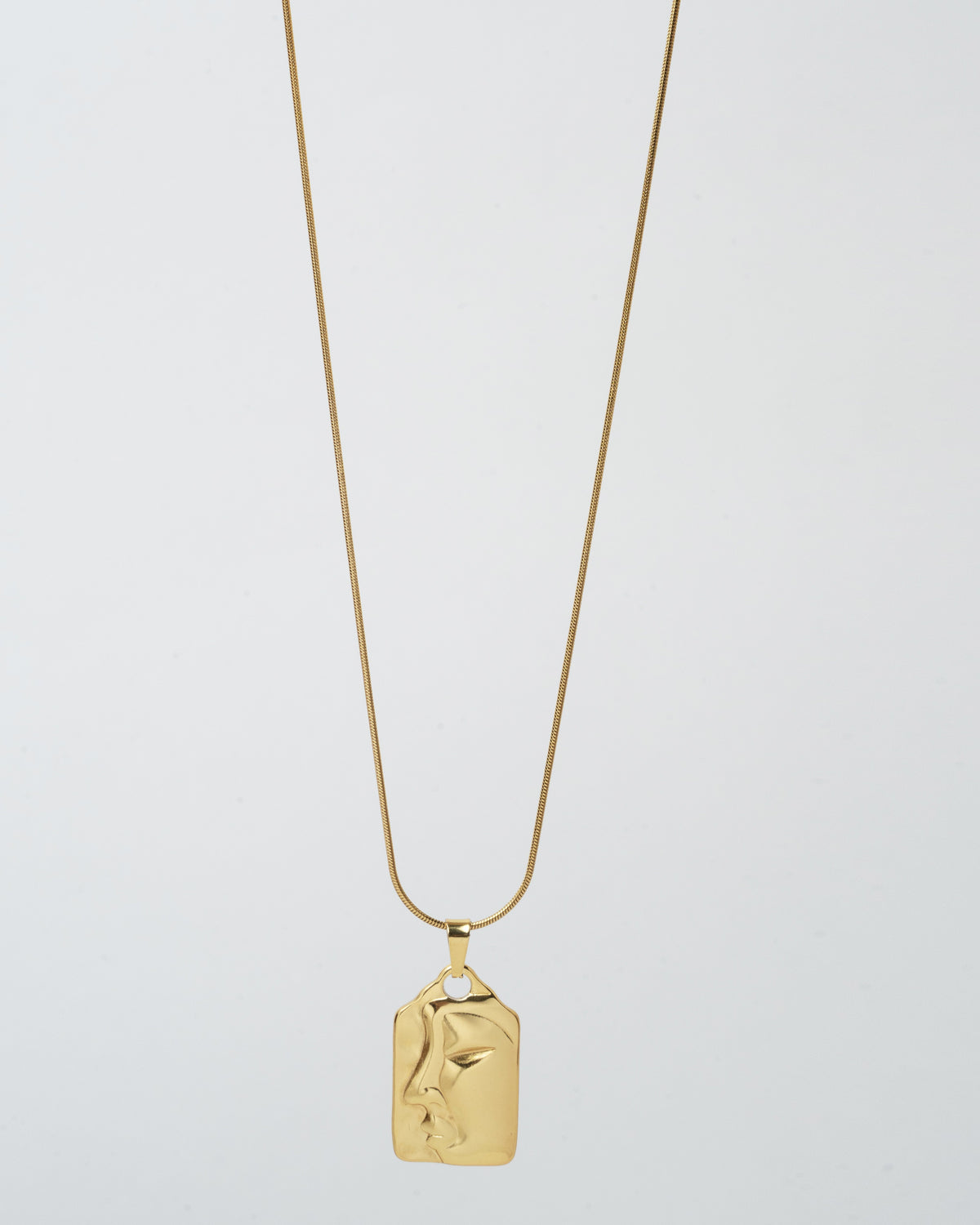 Elegant Gold Face Pendant Necklace
