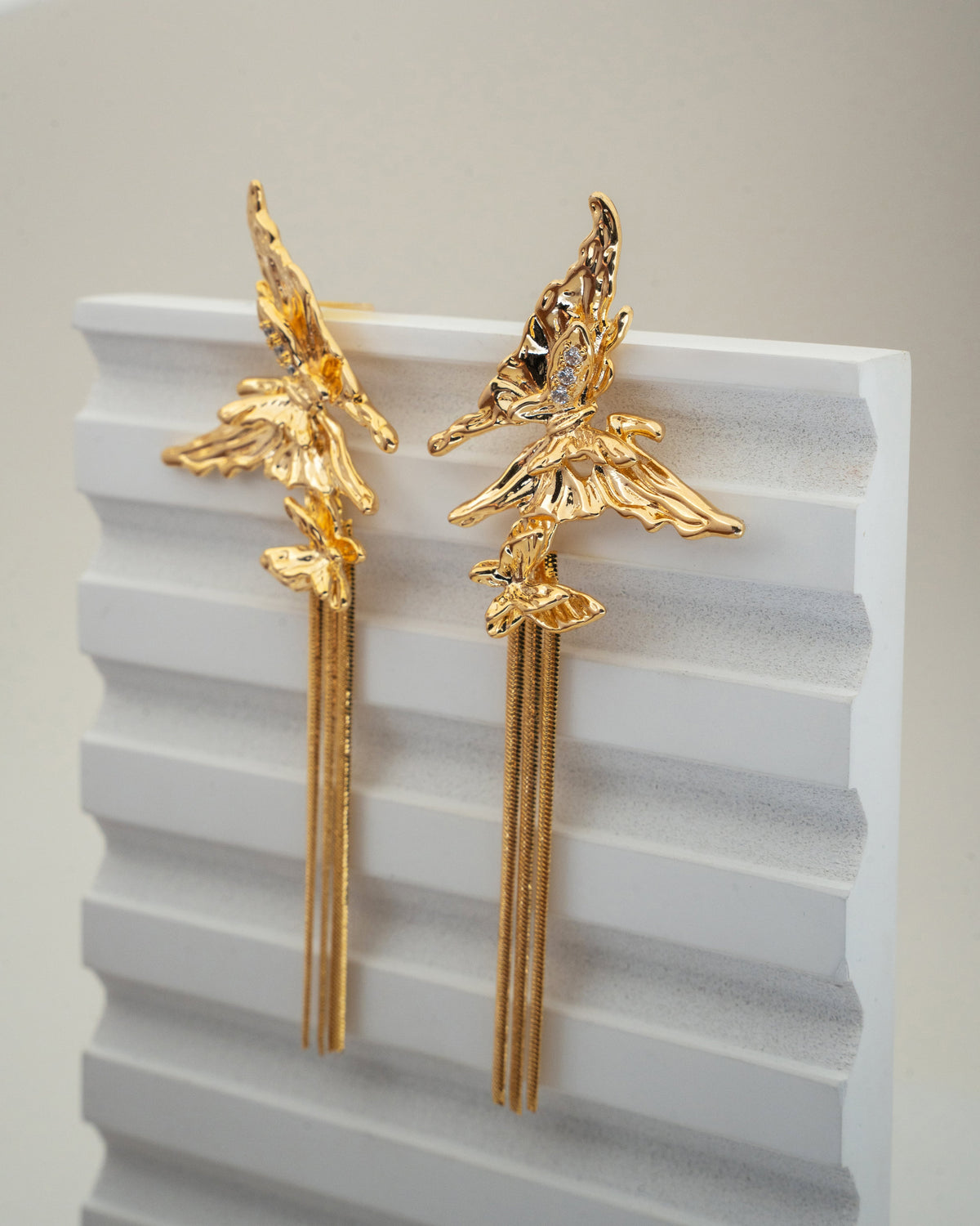 Exquisite Gold-Plated Angelic Dangle Earrings