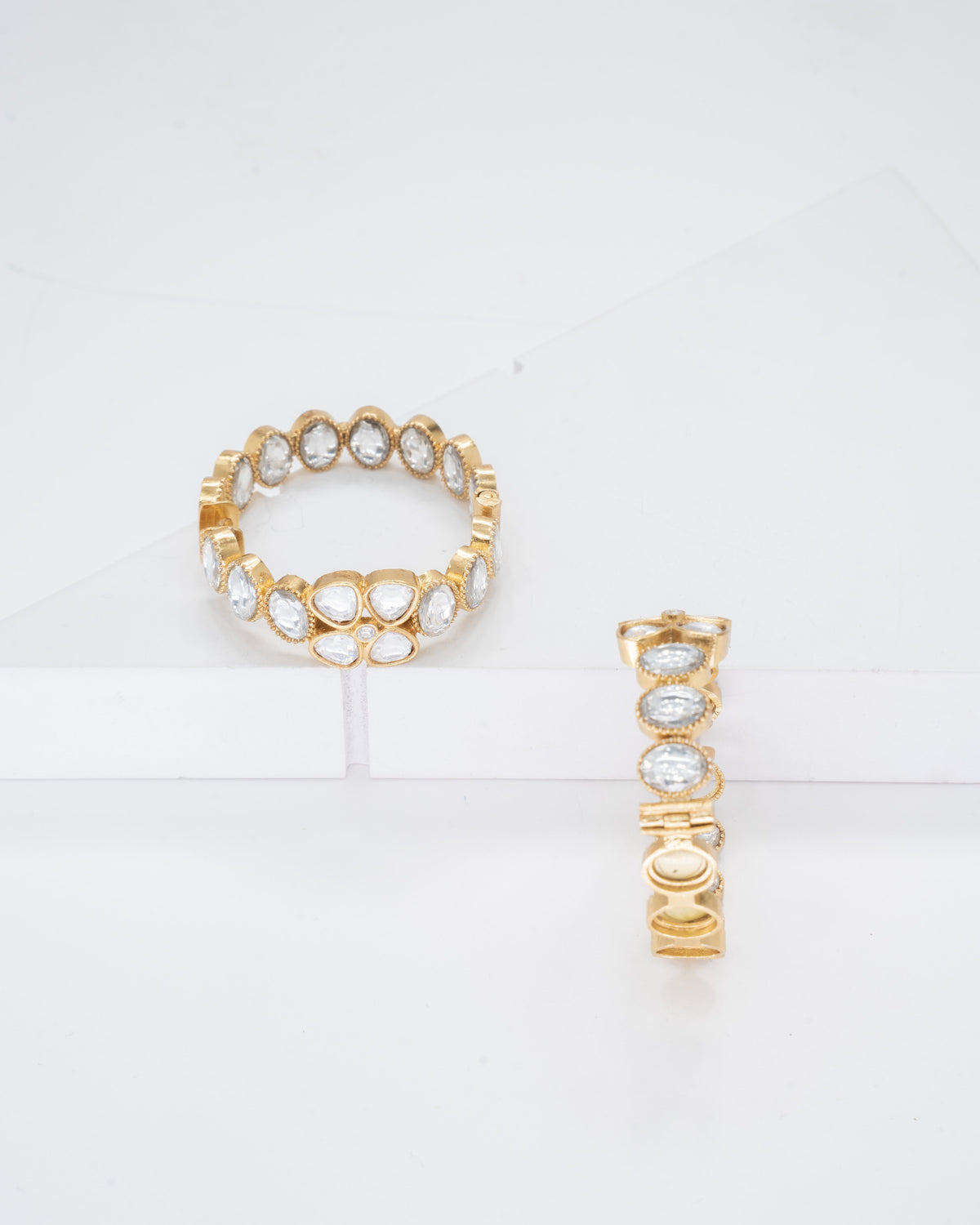 Elegant Gold Plated Crystal-Embellished Earrings