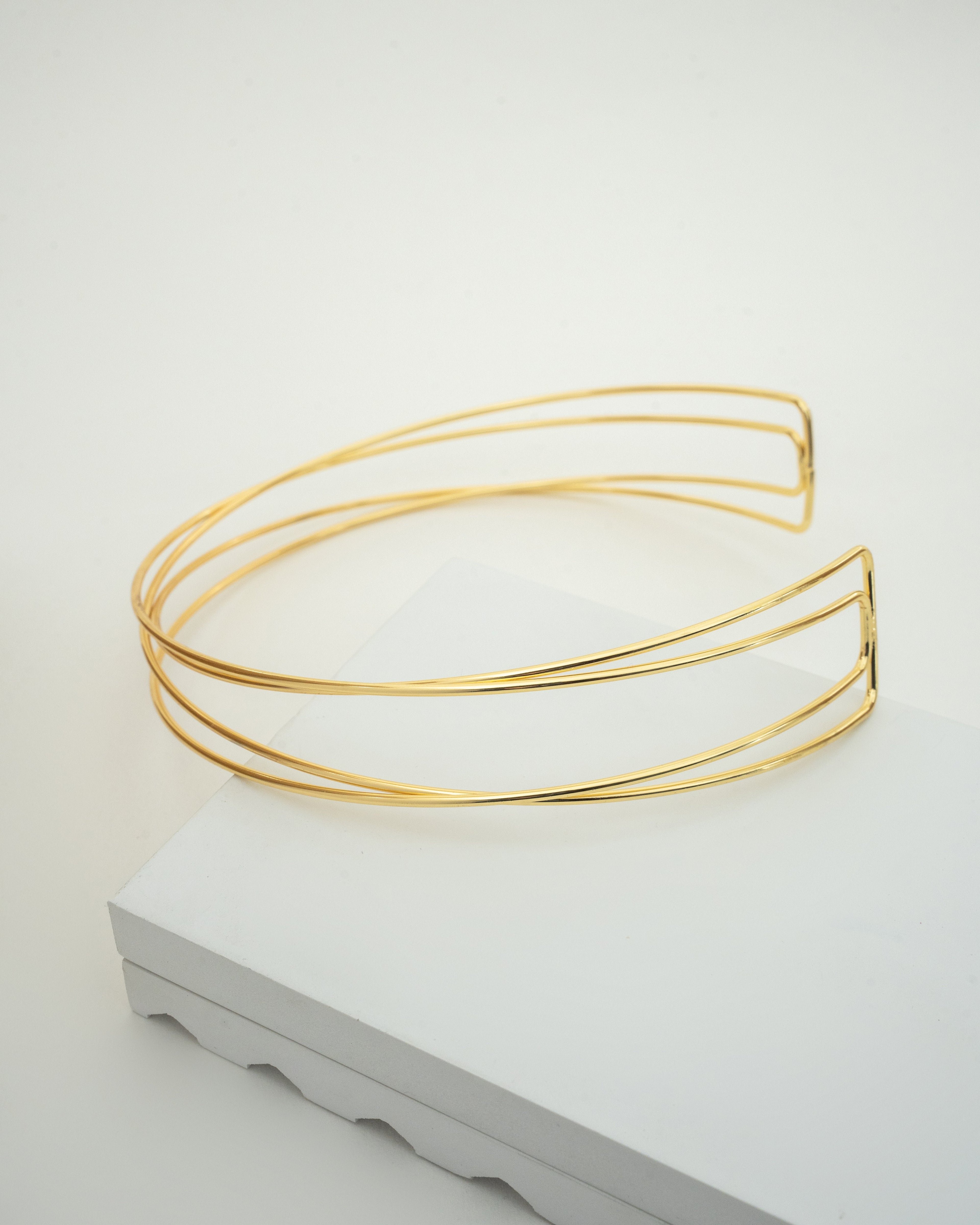 Elegant Gold Open Cuff Necklace