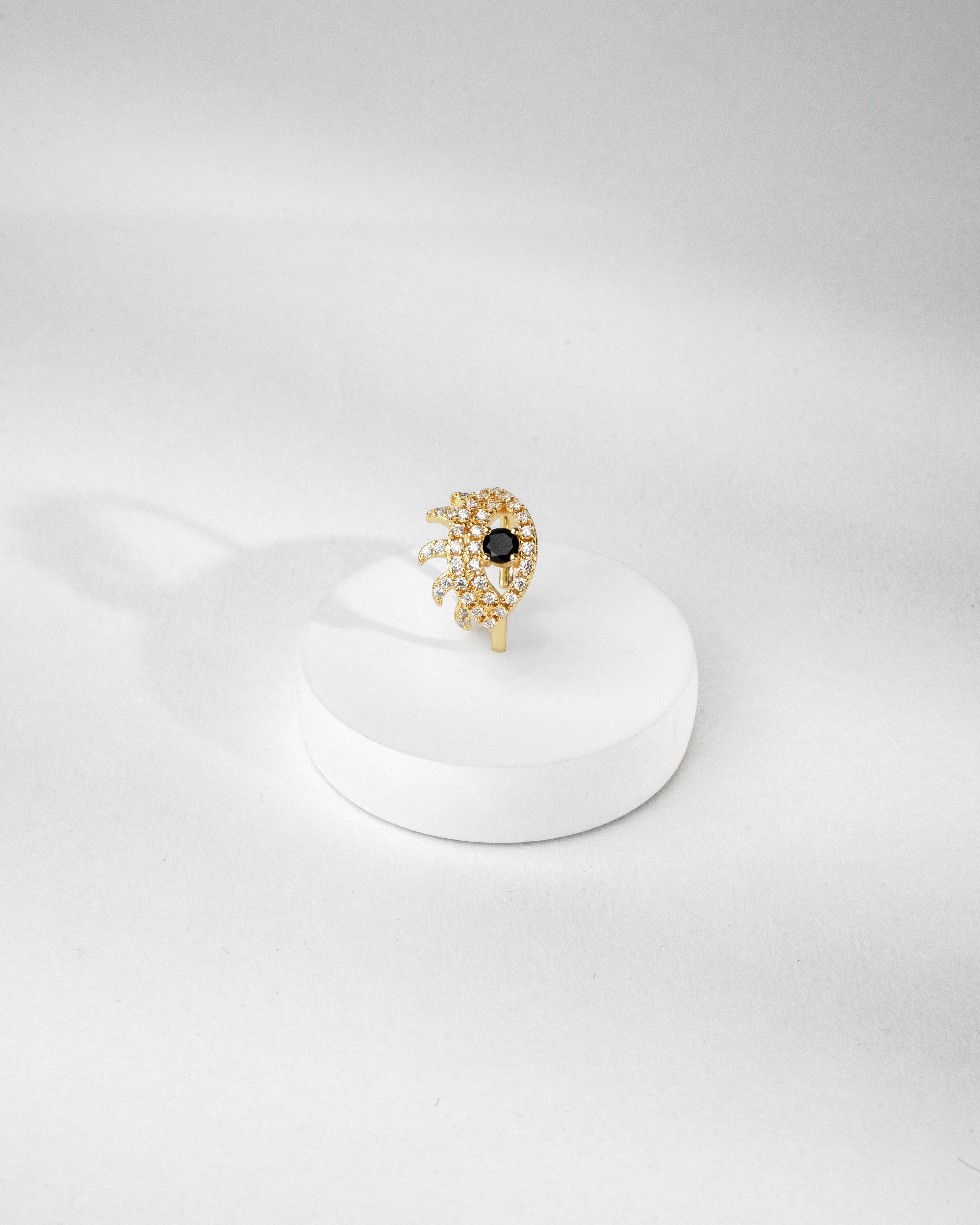 Midnight Flame Statement Ring