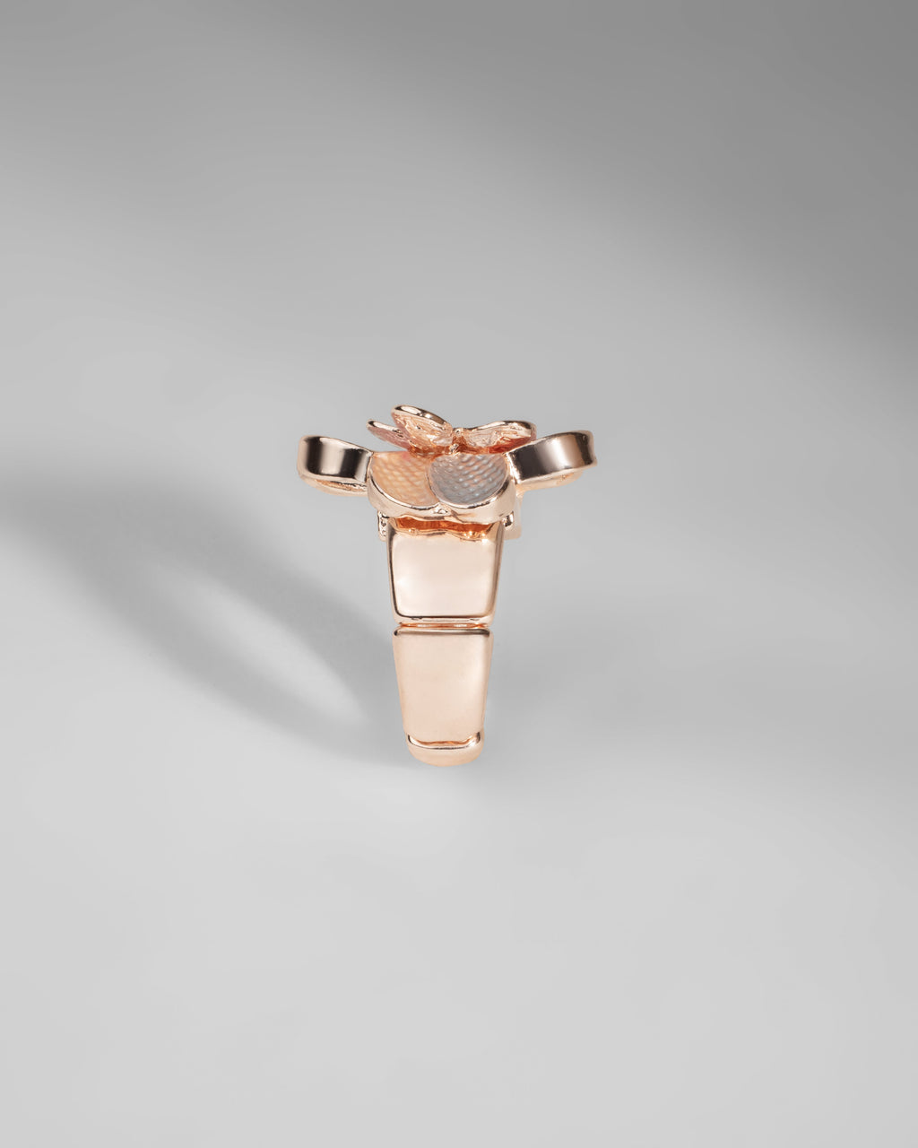 Elegant Rose Gold-Plated Bamboo-Inspired Ring