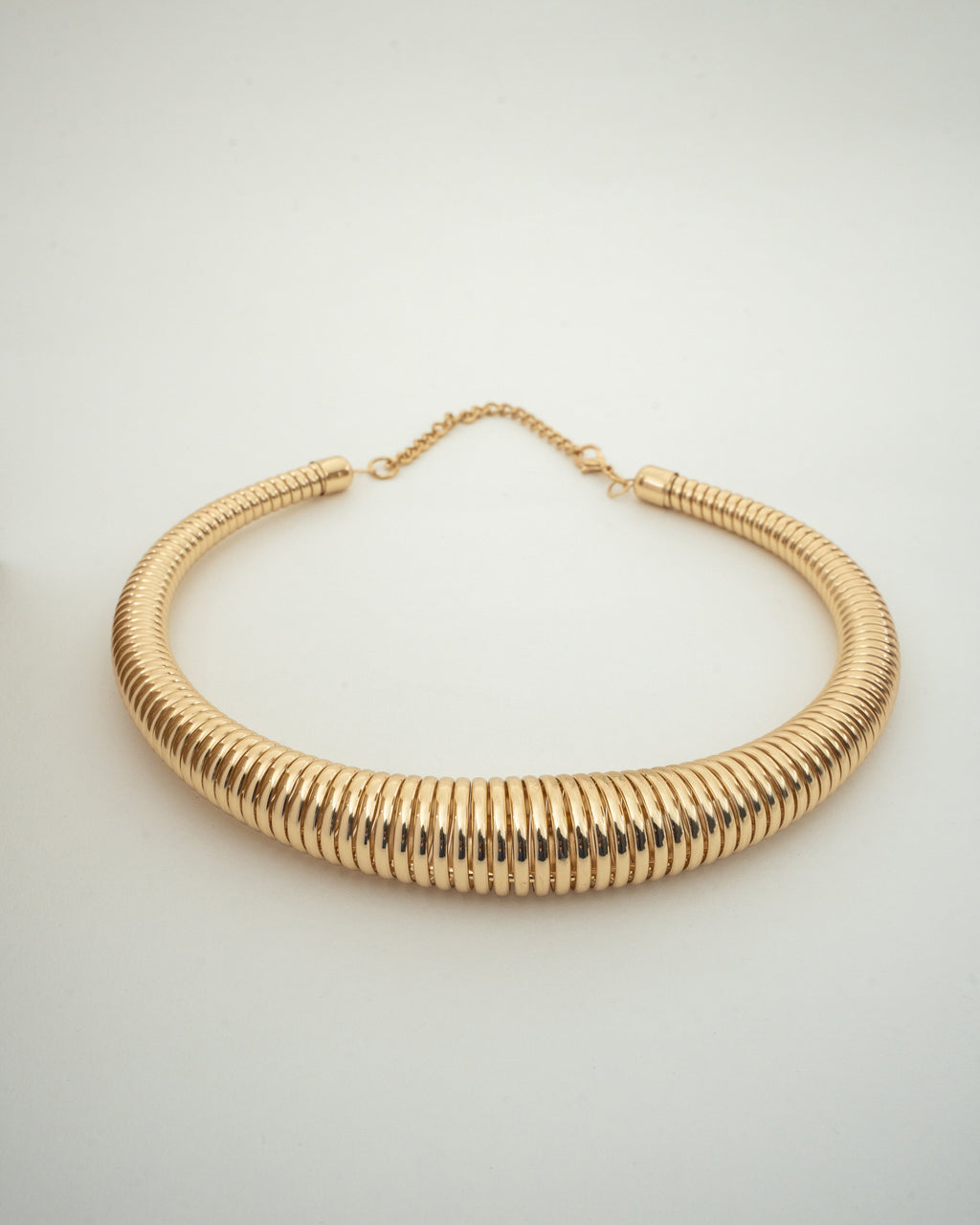 Elegant Gold-Tone Coil Design Choker Necklace