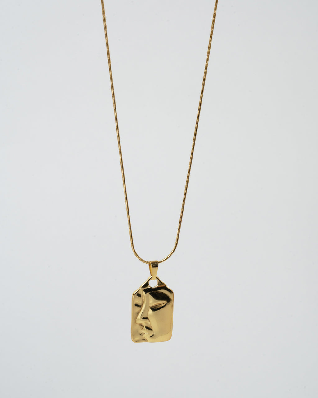 Elegant Gold Face Pendant Necklace