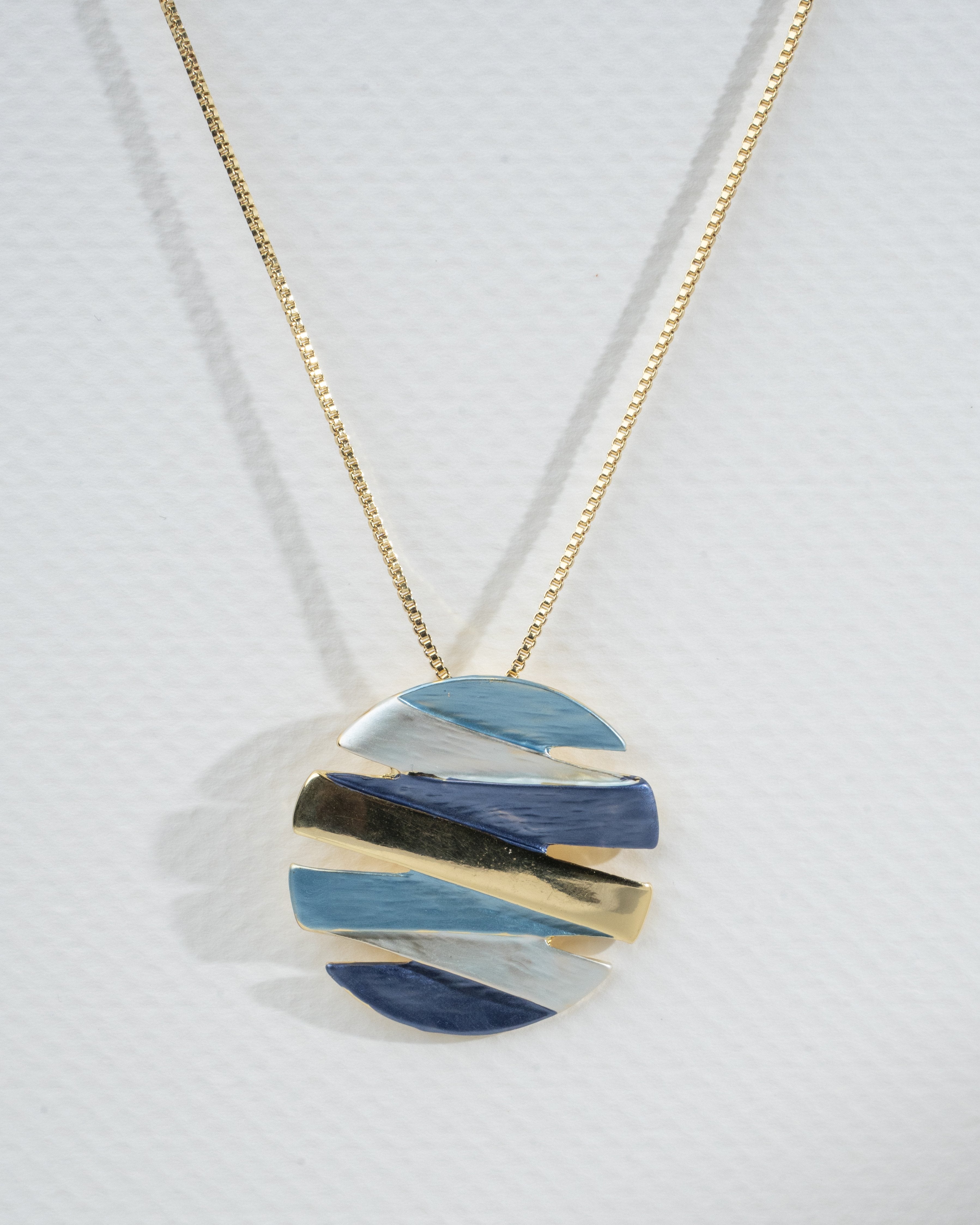 Oceanic Harmony Enamel Necklace and Earrings Set