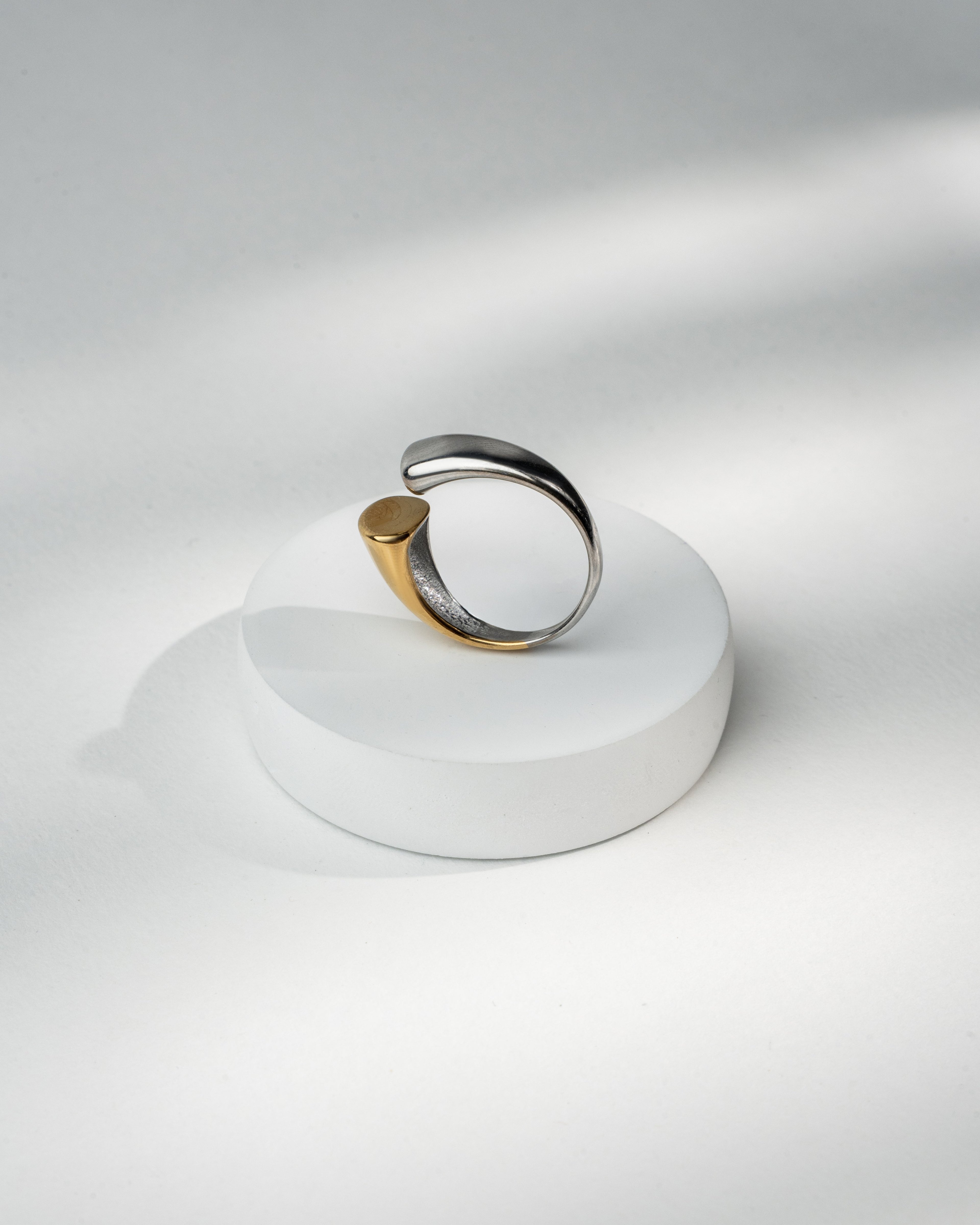 Dual-Tone Elegance: Modern Minimalist Ring