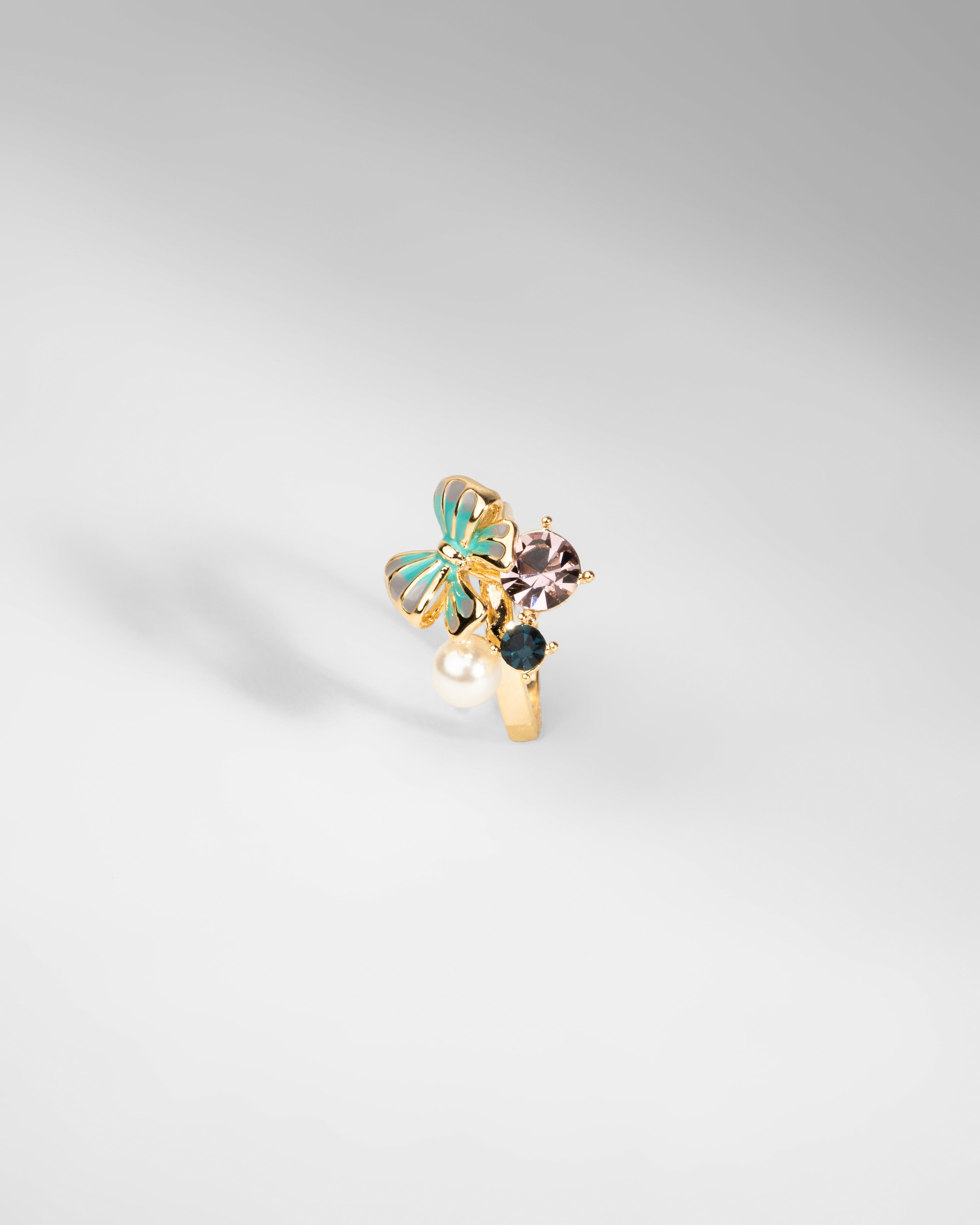 Elegant Floral Multi-Stone Stud Earrings