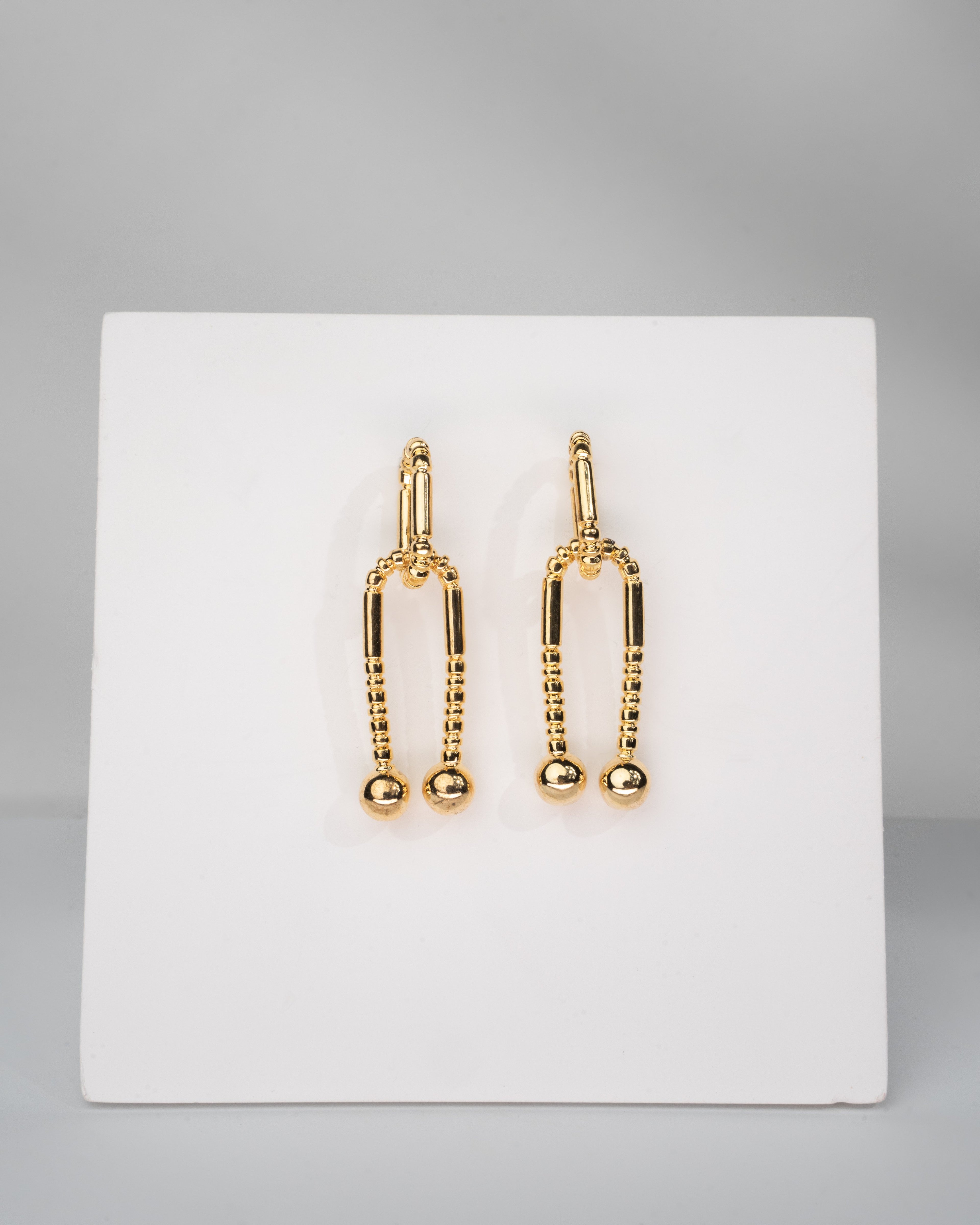 Elegant Gold Plated Geometric Drop Earrings