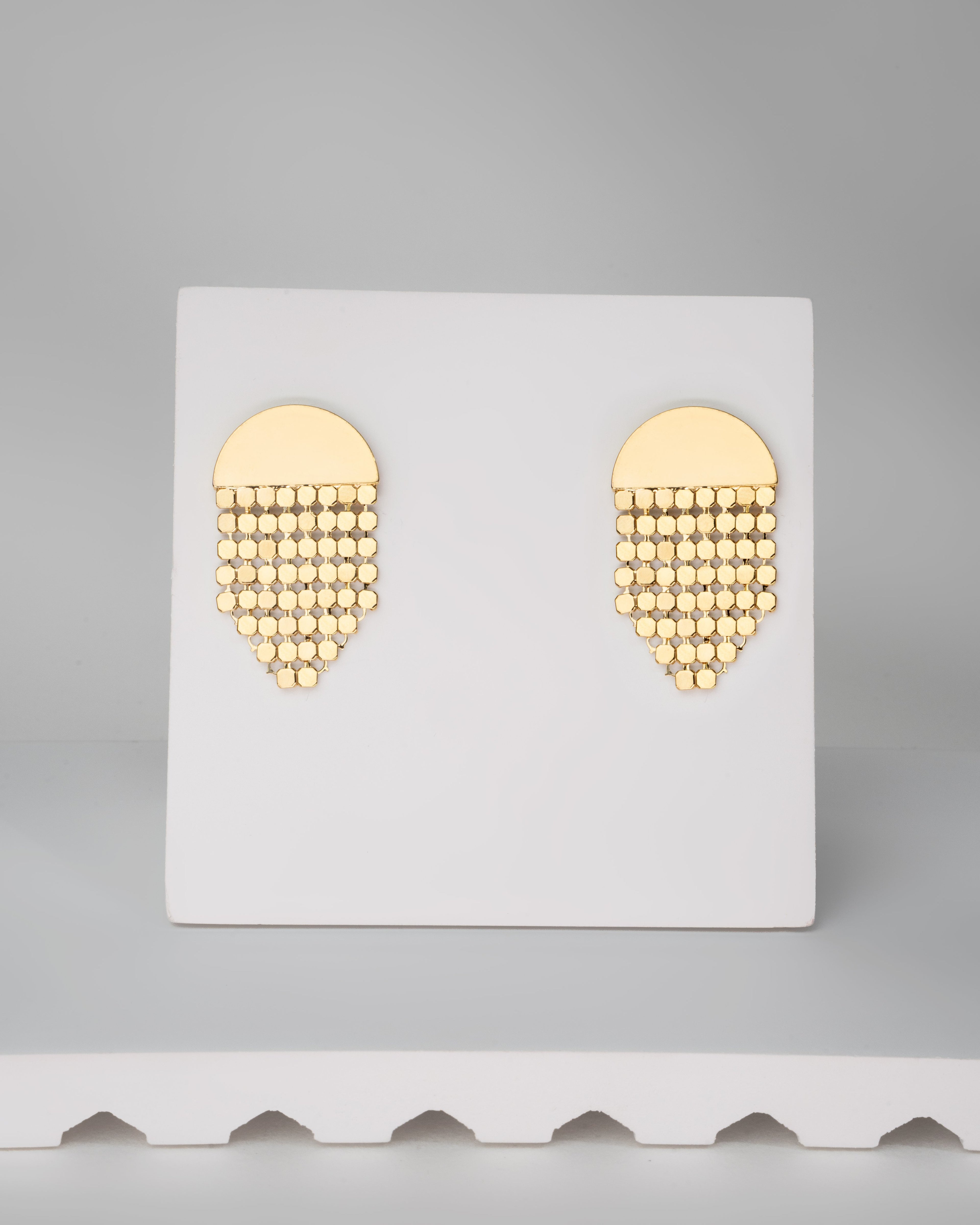 Elegant Gold Plated Cascading Chain Earrings