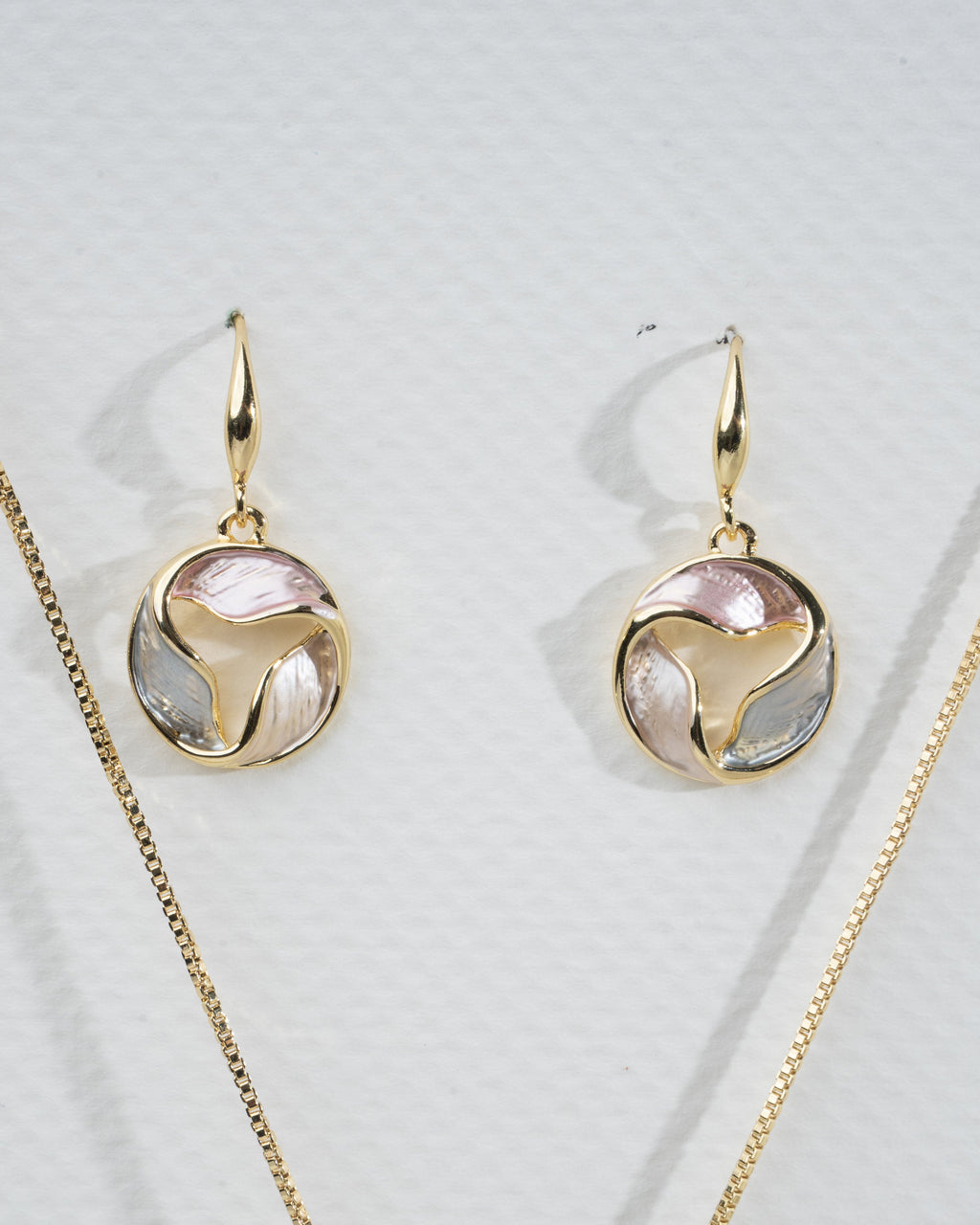 Tri-Tone Elegance Necklace and Earring Set