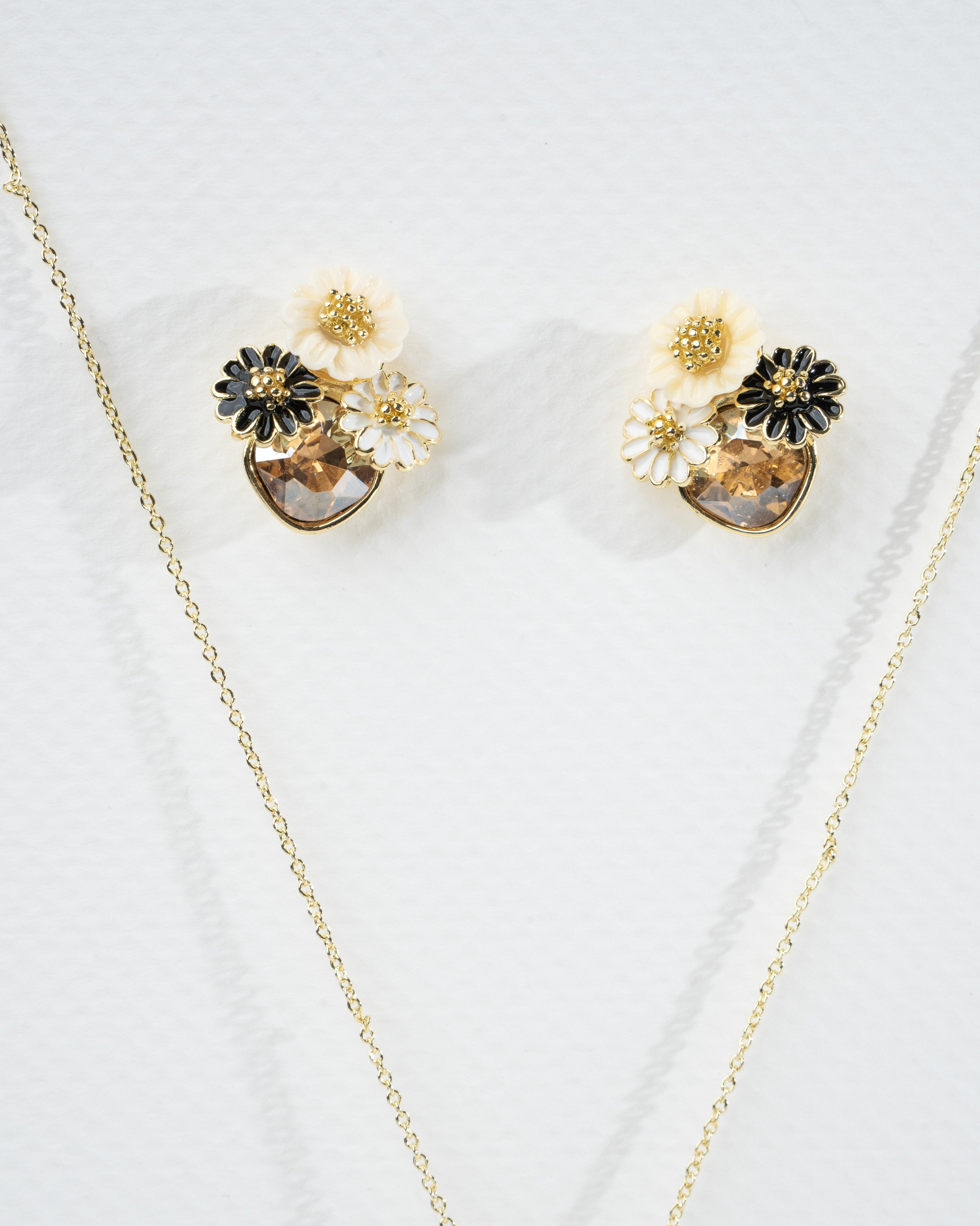 Floral Elegance Gold-Plated Jewelry Set