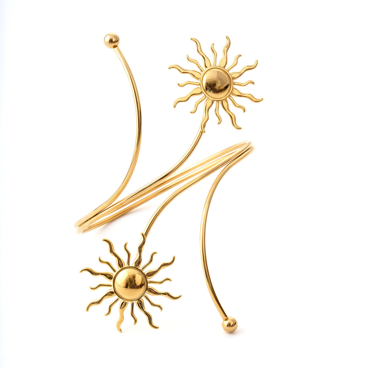 Radiant Sunburst Gold Arm Cuff