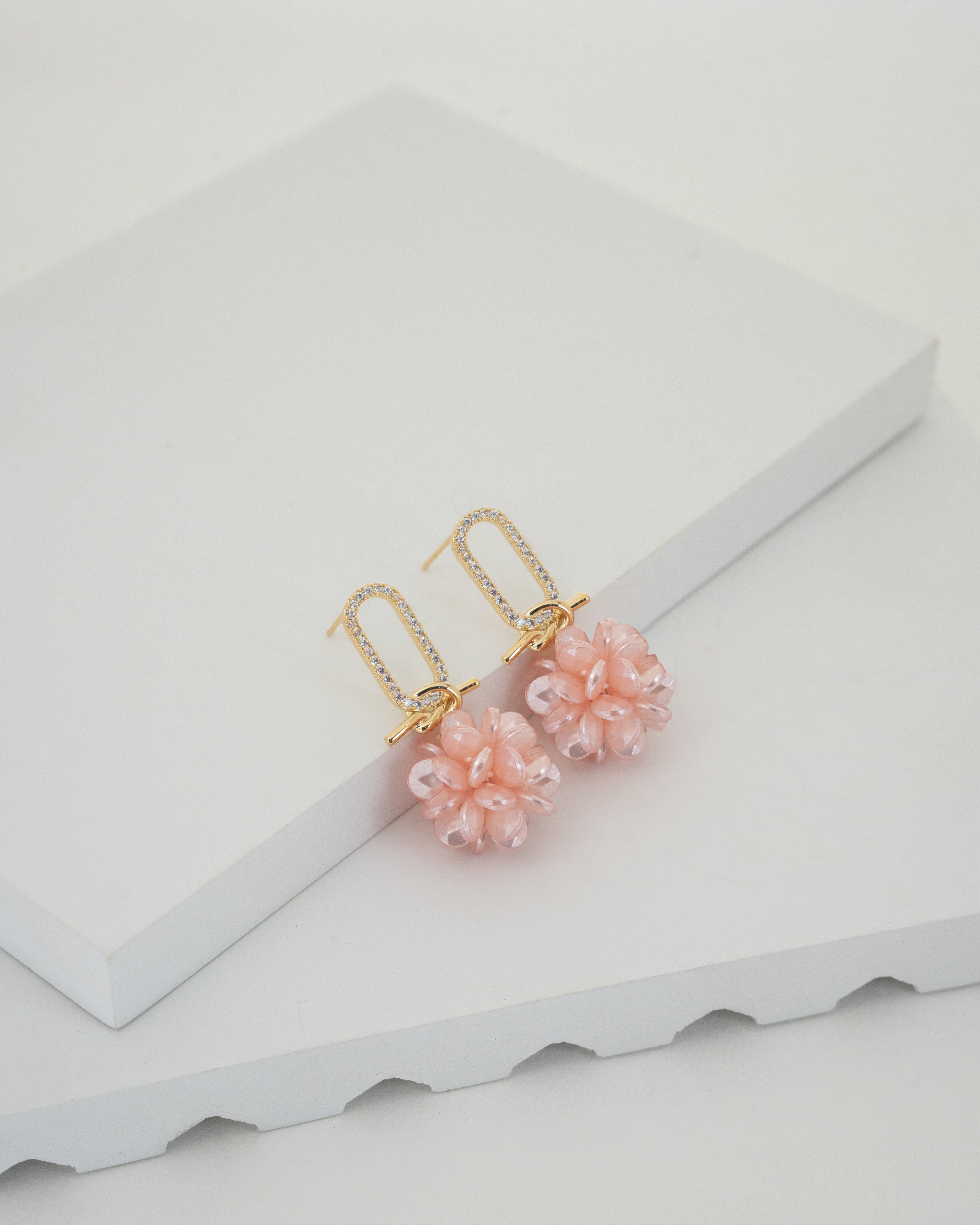 Elegant Blossom Crystal Drop Earrings