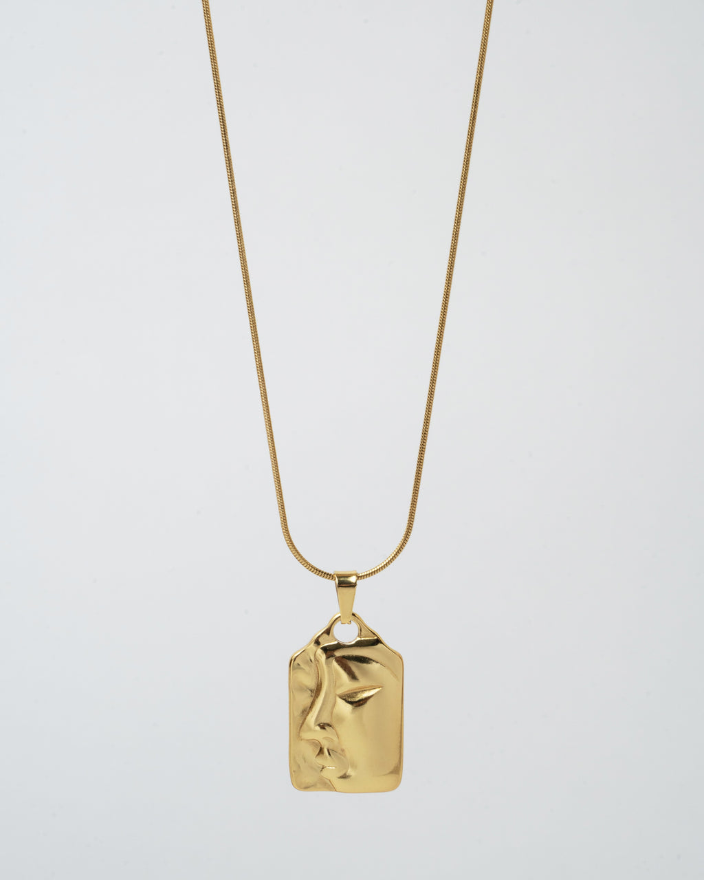 Elegant Gold Face Pendant Necklace