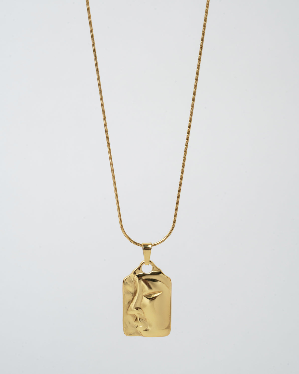 Elegant Gold Face Pendant Necklace