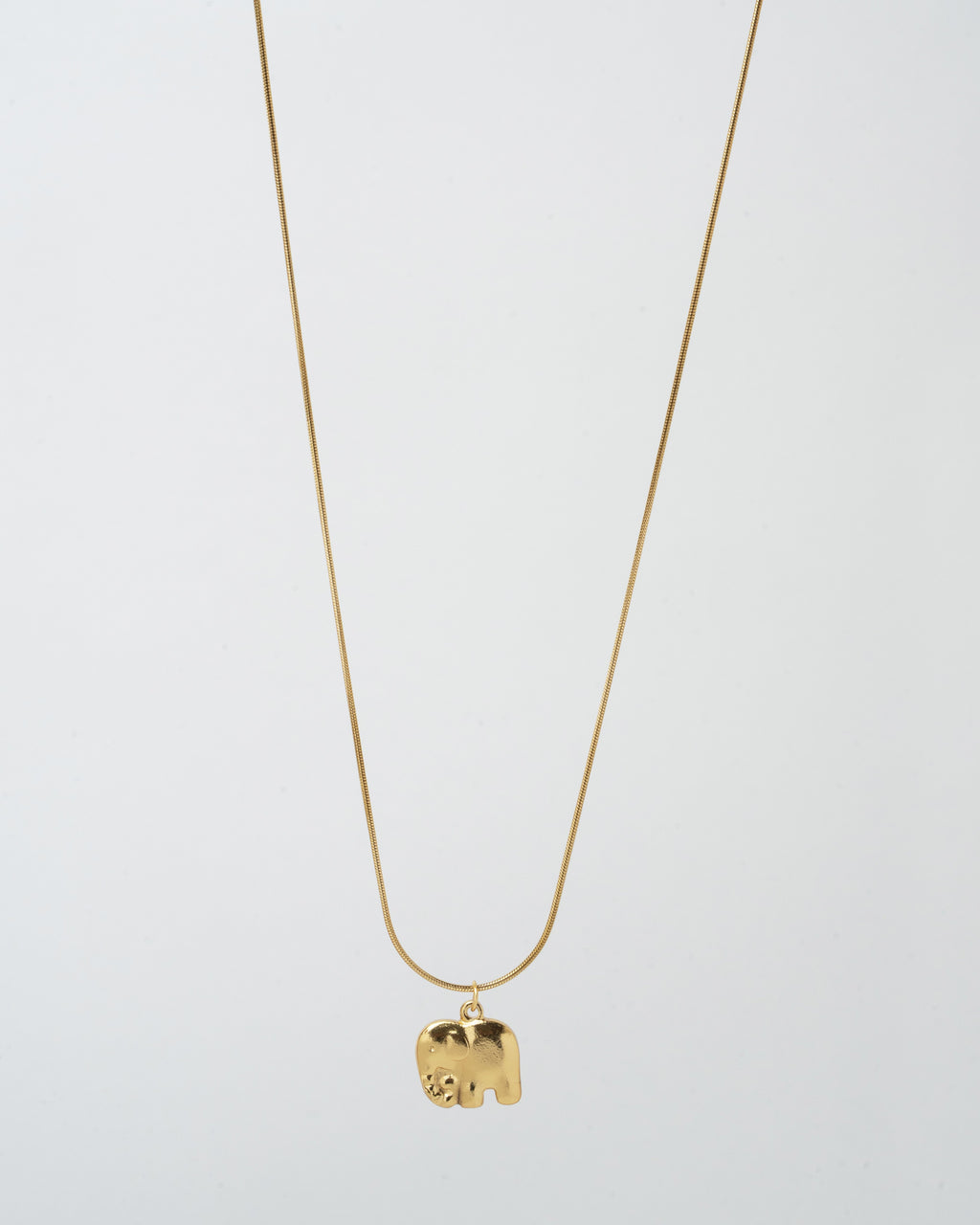 Golden Elephant Charm Pendant Necklace