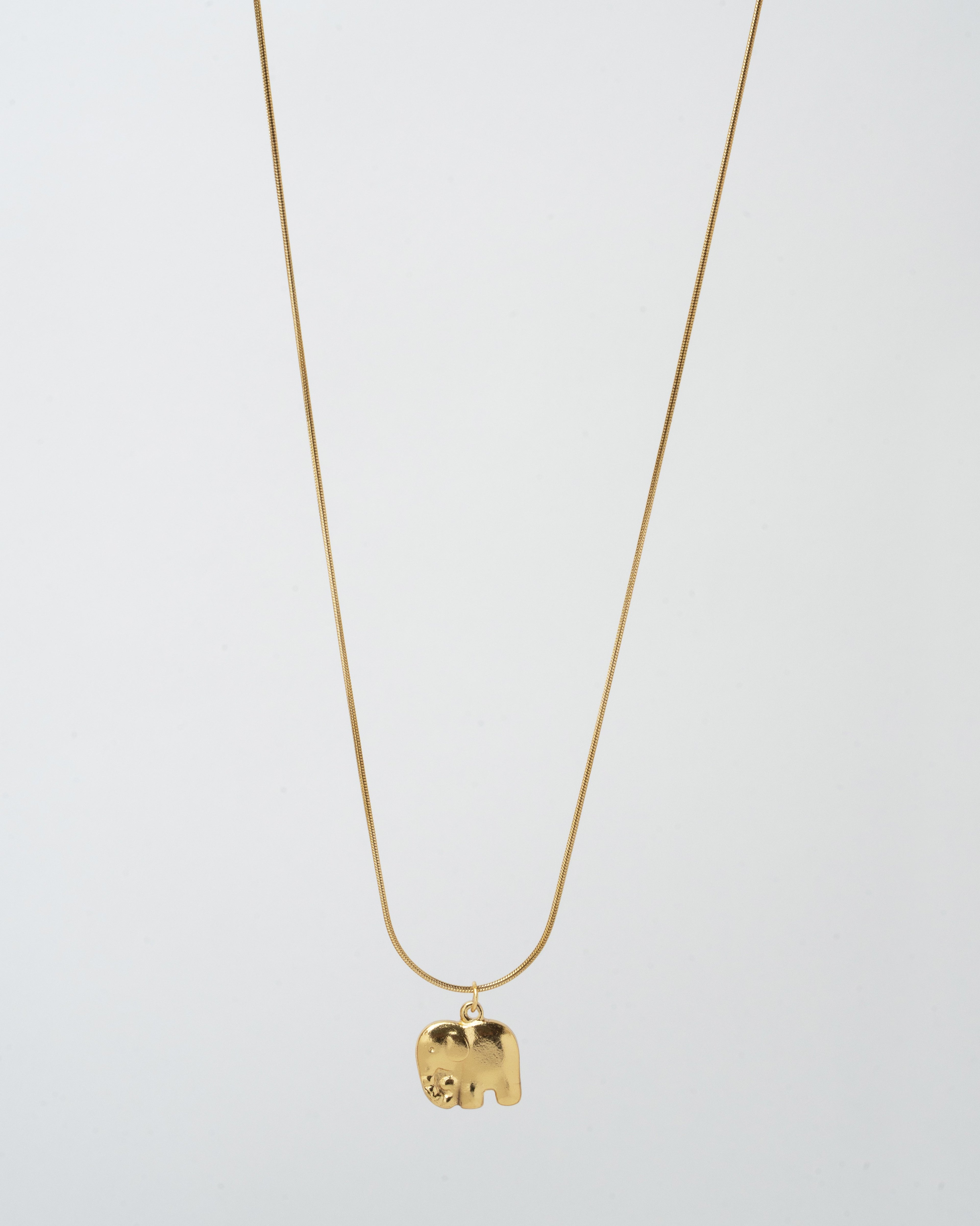 Golden Elephant Charm Pendant Necklace